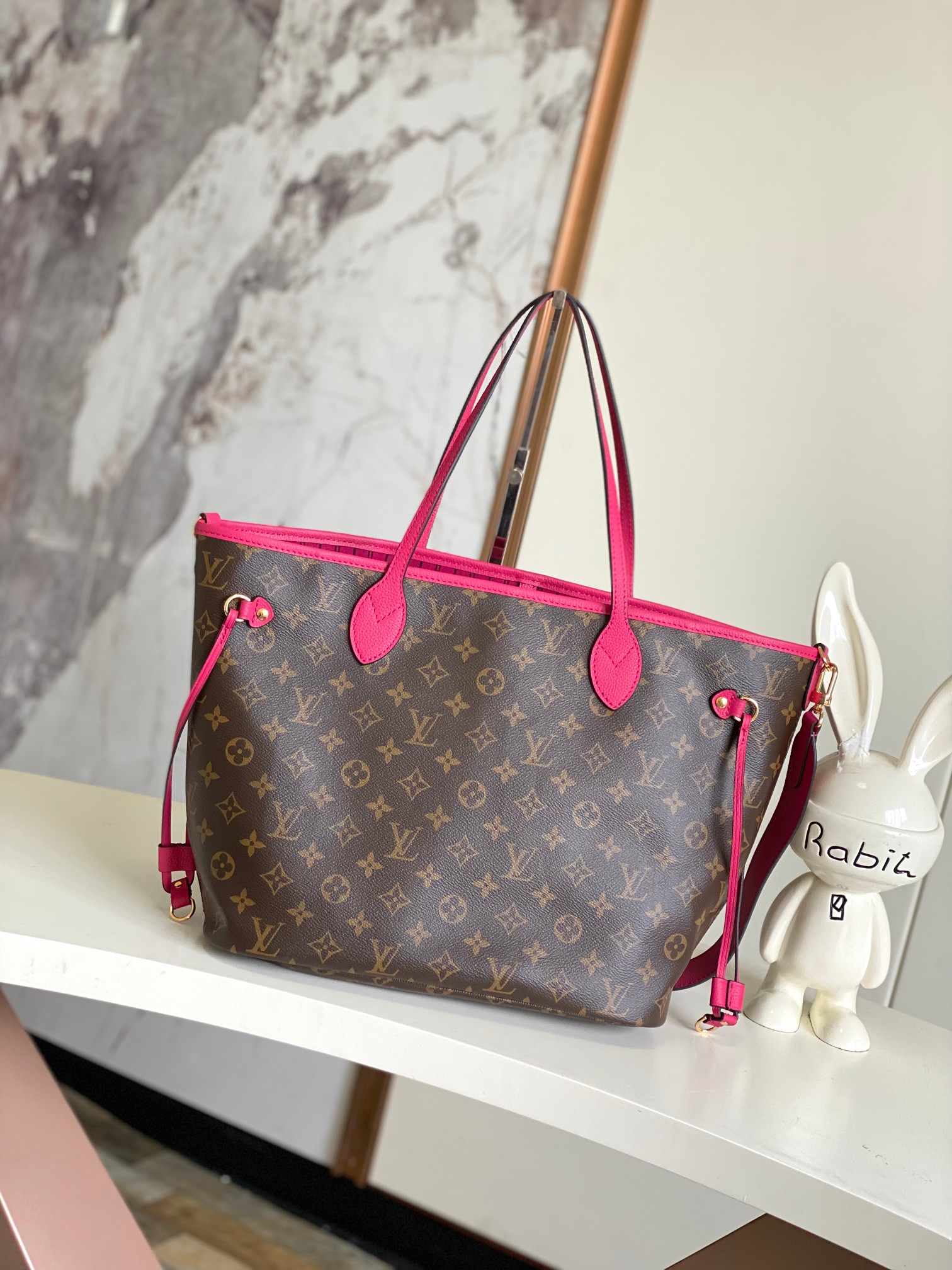 Neverfull MM Damier Azur Canvas Tote Bag - Image 3