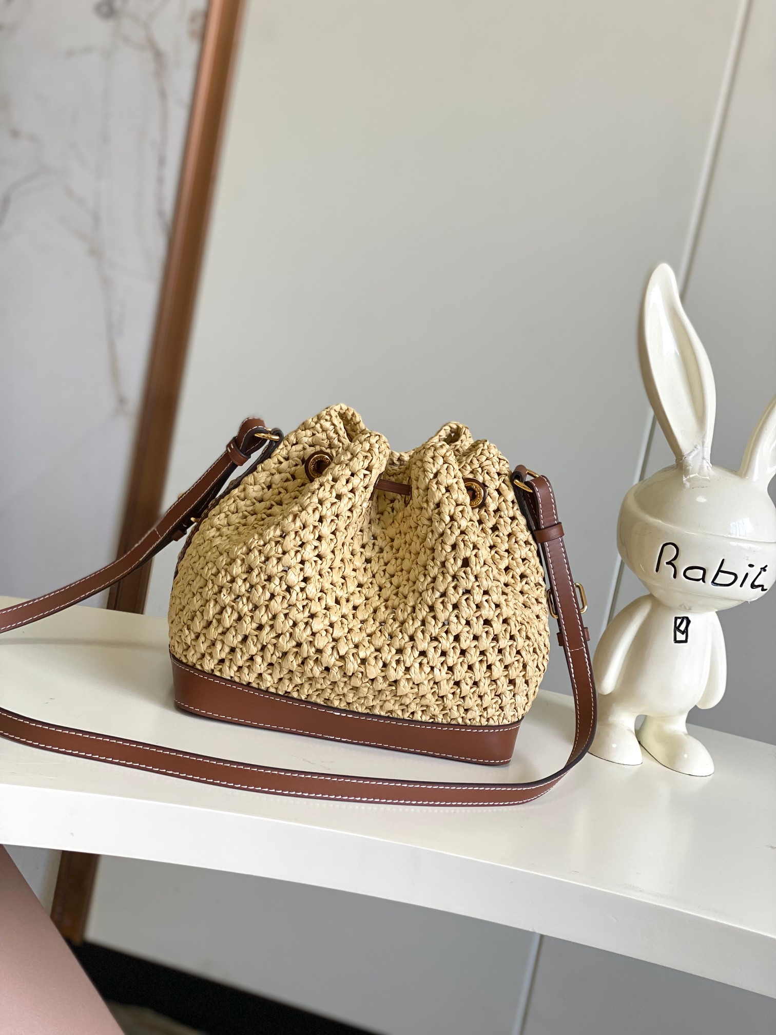 Louis Vuitton Noé BB Brown Woven Bucket Bag M24722 - Image 3