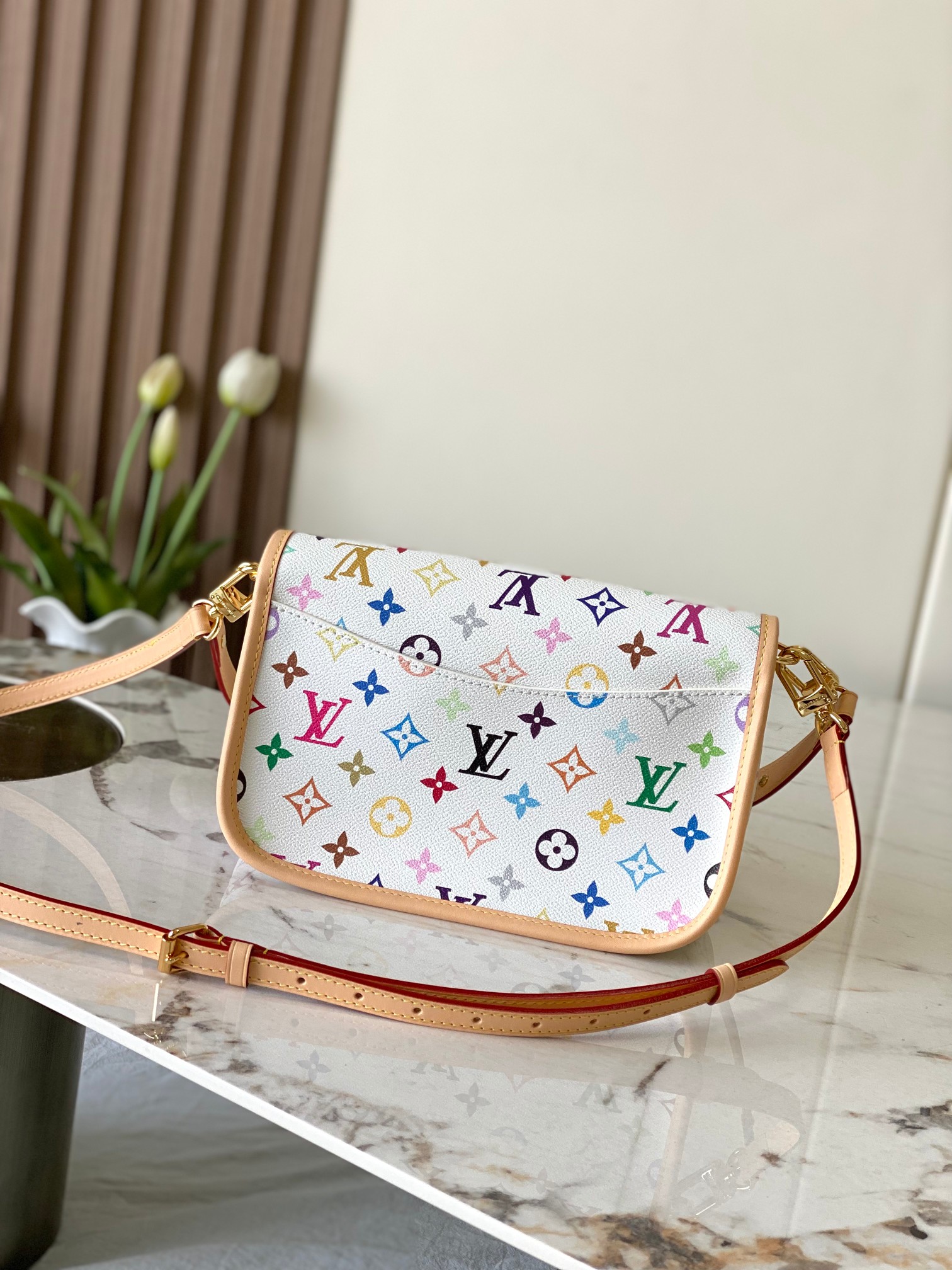 Louis Vuitton x Takashi Murakami DIANE Monogram Crossbody Bag - Image 3