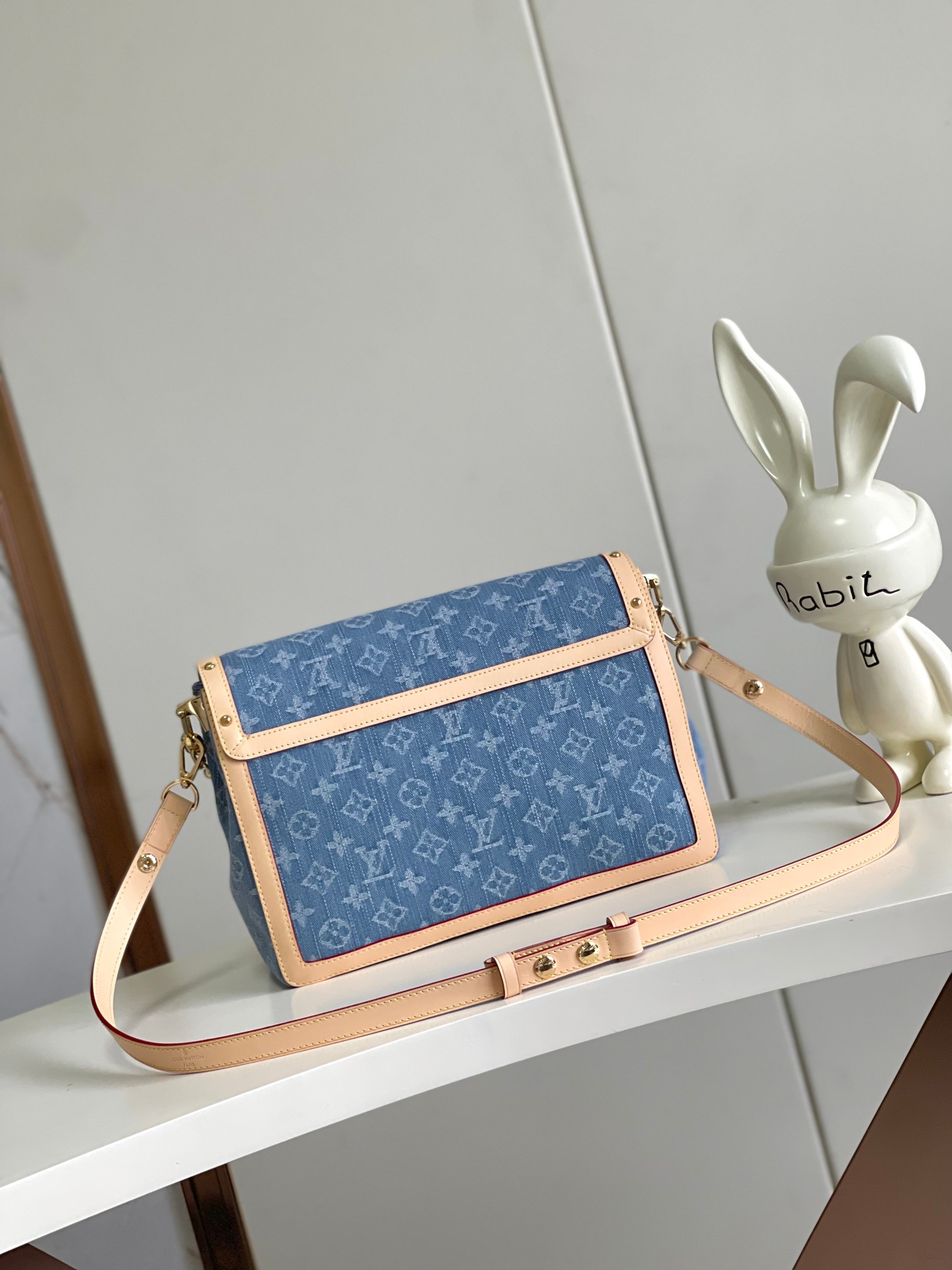 Louis Vuitton LV x TM Dauphine Soft Large Denim Shoulder Bag - Image 3