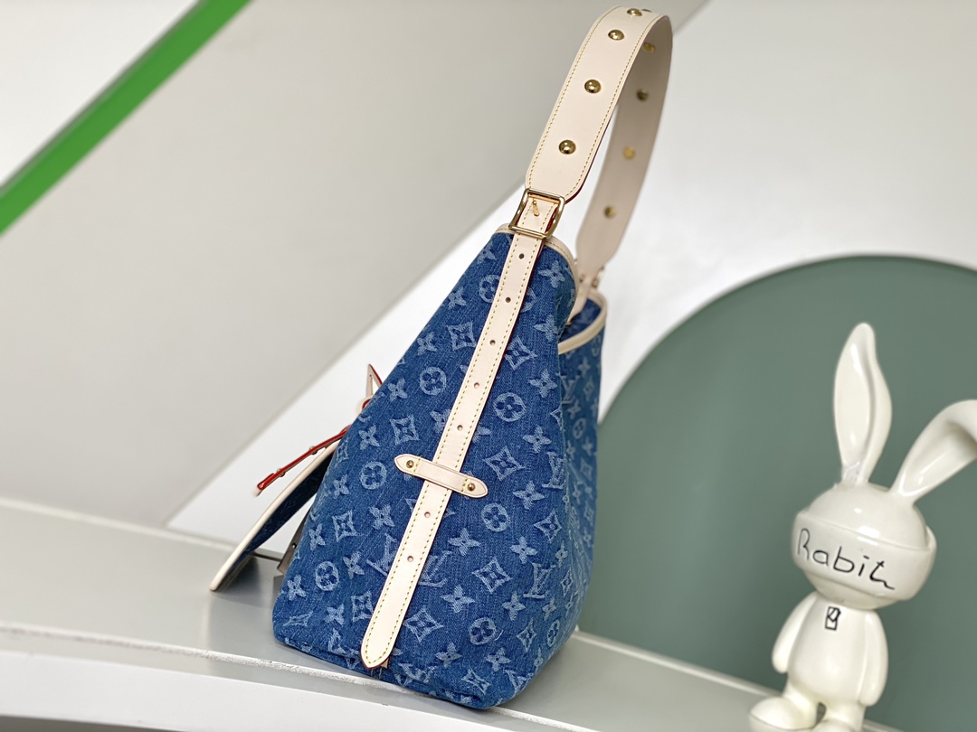 Louis Vuitton CarryAll MM Denim Tote Bag - Image 3