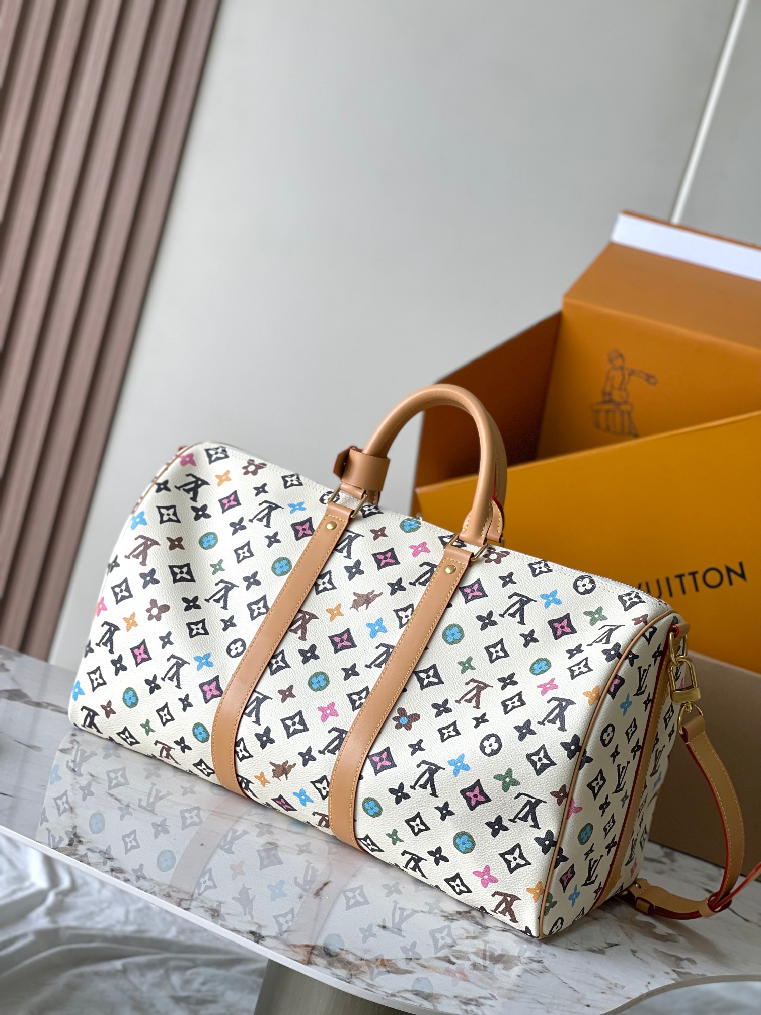 Louis Vuitton Keepall 45 Travel Bag in Damier Graphite - Image 3