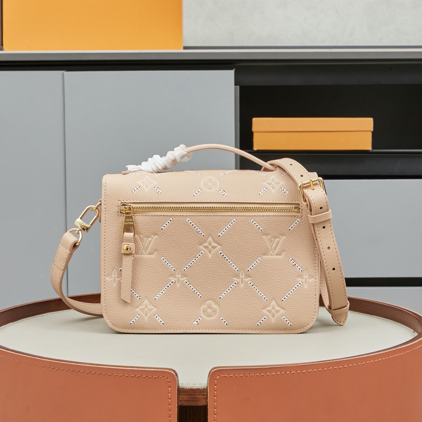 Louis Vuitton Pochette Métis Monogram Empreinte Leather Crossbody Bag - Image 3