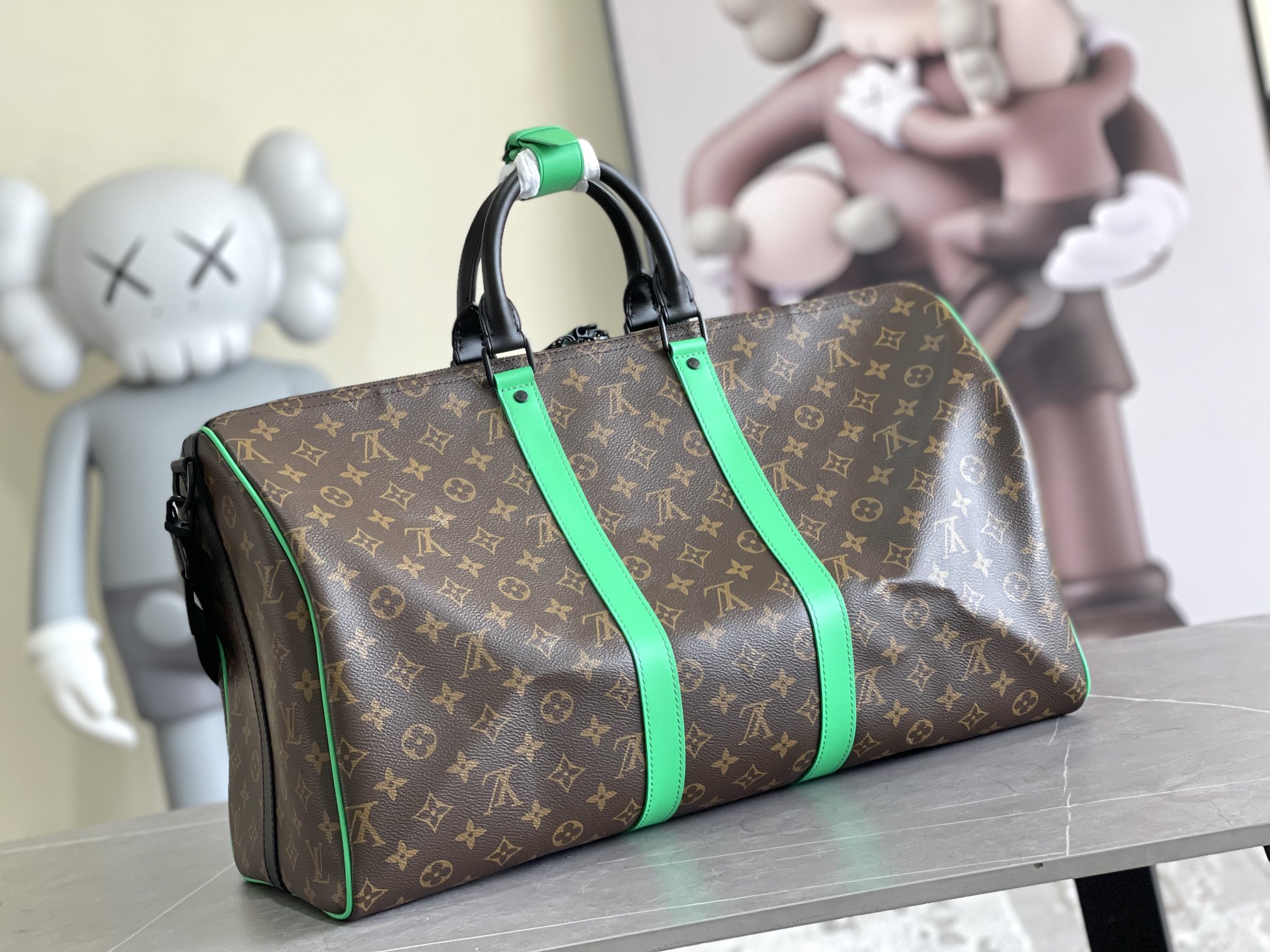 Keepall Bandoulière 50 Travel Bag in Monogram Macassar Canvas - Image 3