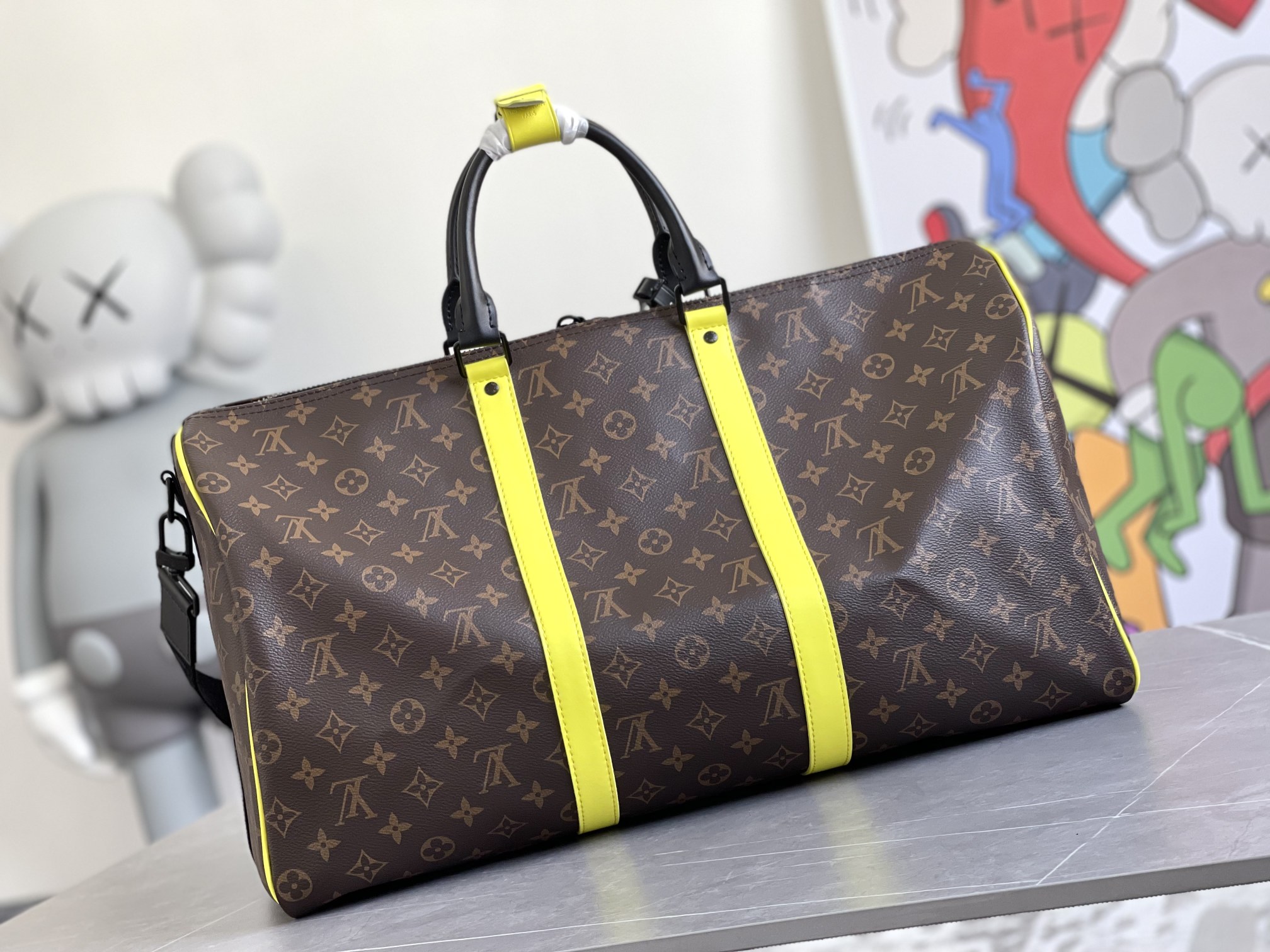Louis Vuitton Keepall Bandoulière 50 Travel Bag in Monogram Macassar - Image 3