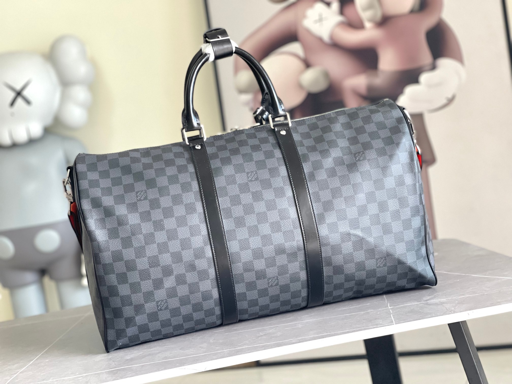 Louis Vuitton Keepall 45 Travel Bag in Monogram Eclipse Canvas - Image 3