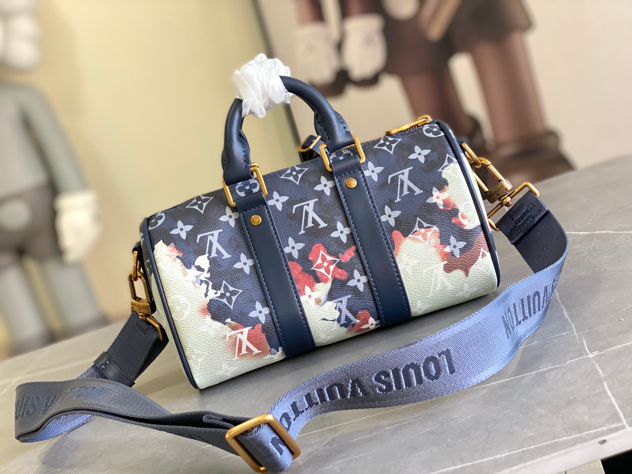 Louis Vuitton Keepall Bandoulière 25 M46804 Blue Flame Shoulder Bag - Image 3