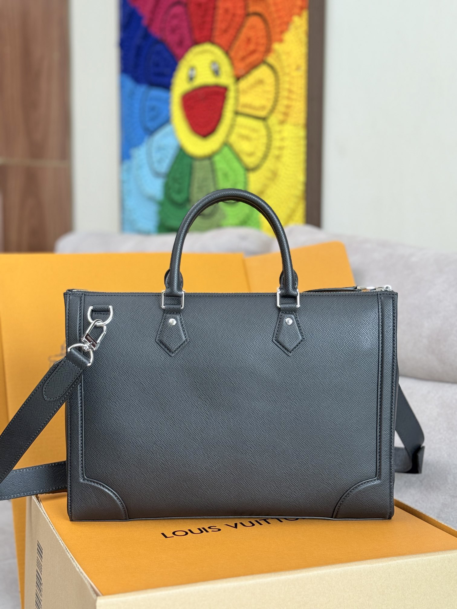 Louis Vuitton Slim Briefcase in Taiga Leather, Model M30810 - Image 3