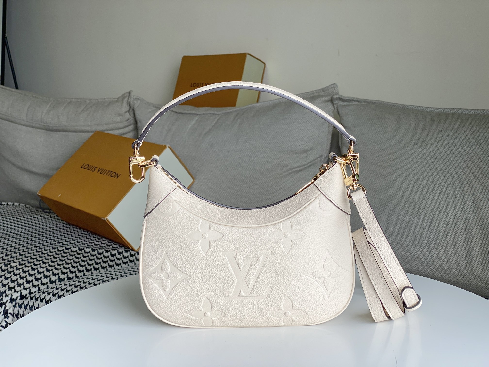 Louis Vuitton Bagatelle Handbag M46002 M46099 White Monogram Empreinte - Image 3