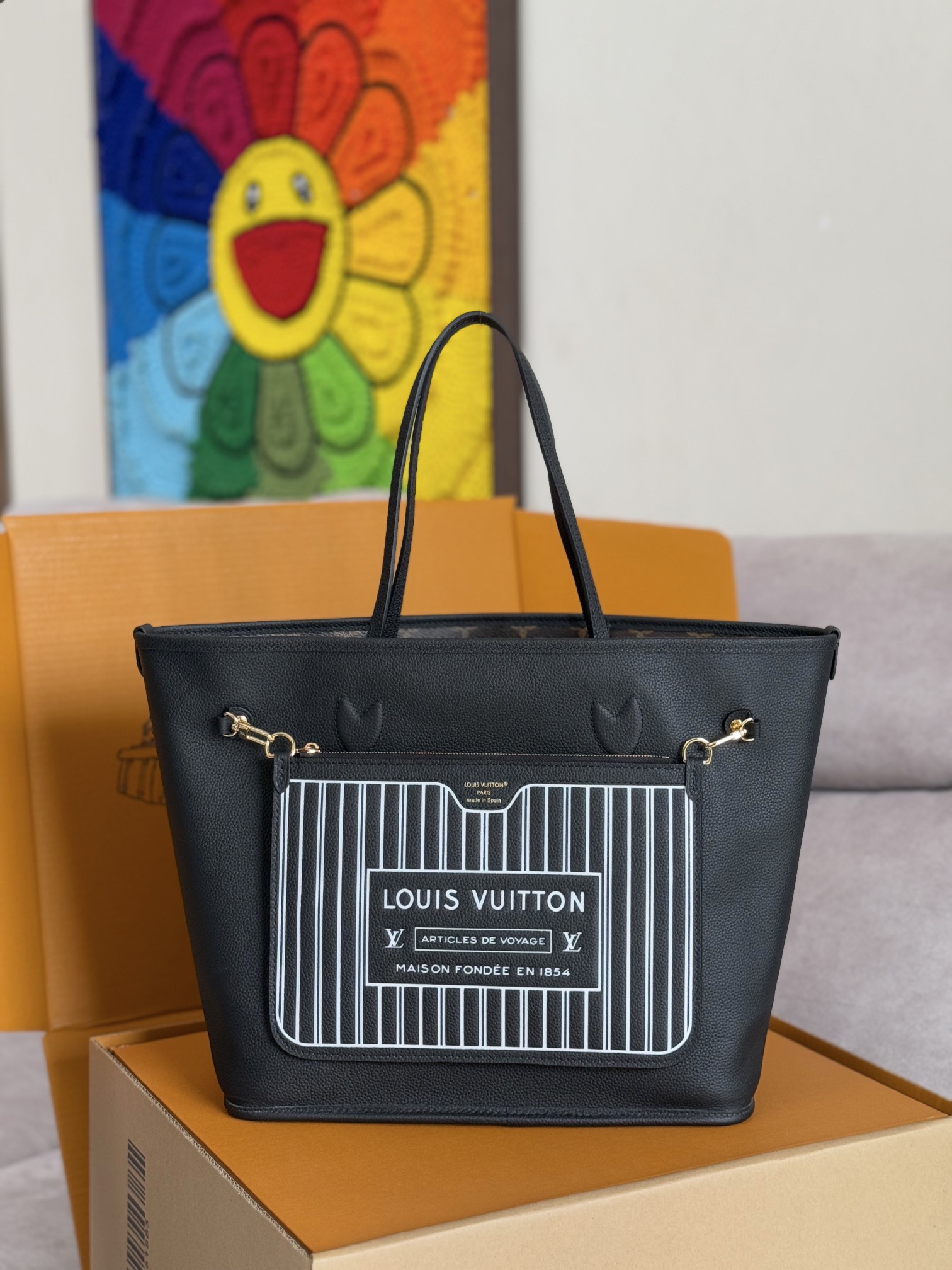Louis Vuitton Neverfull MM Damier Azur Canvas Tote Bag - Image 3