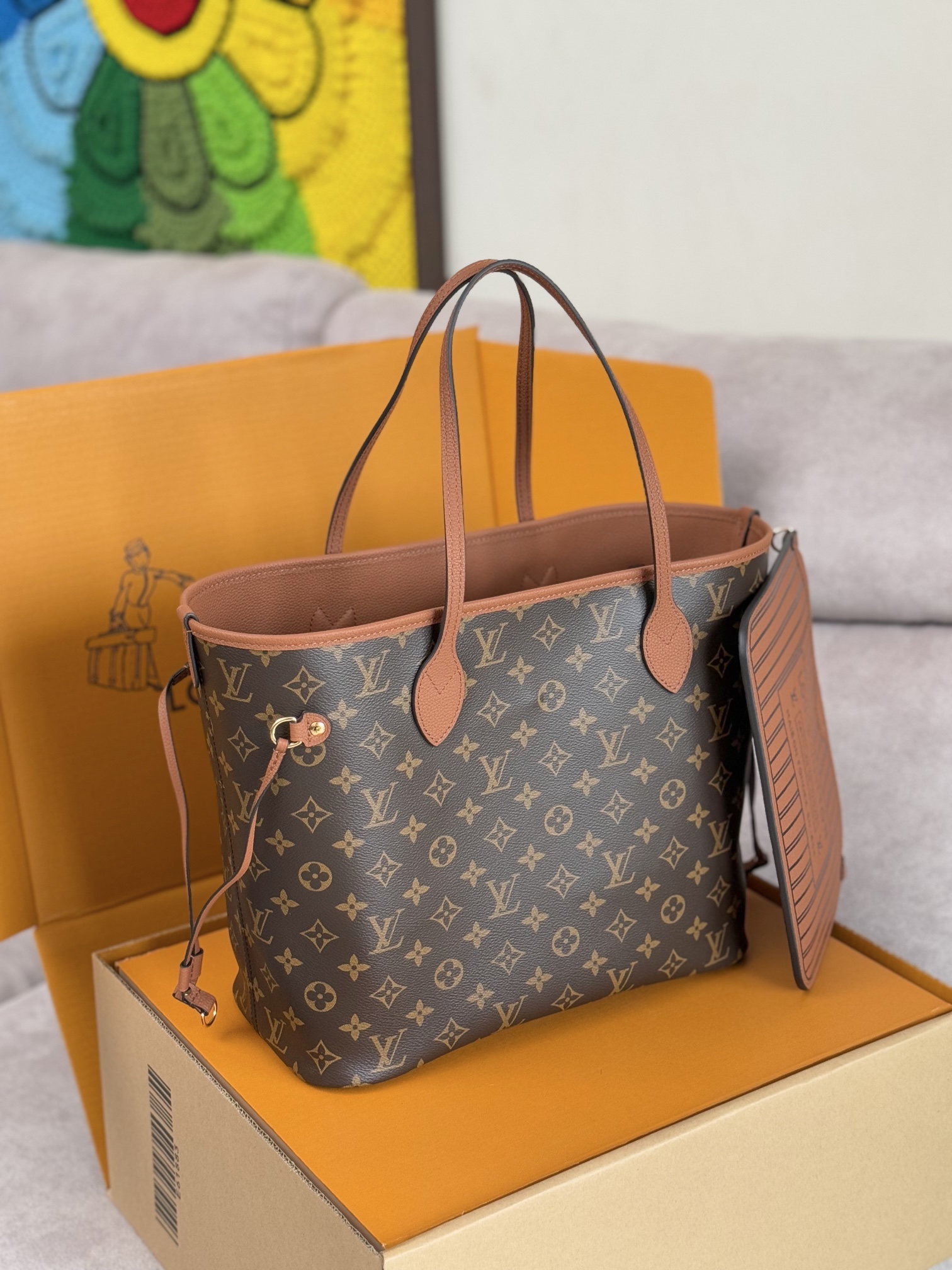 Louis Vuitton Neverfull MM Tote Bag in Damier Azur Canvas - Image 3