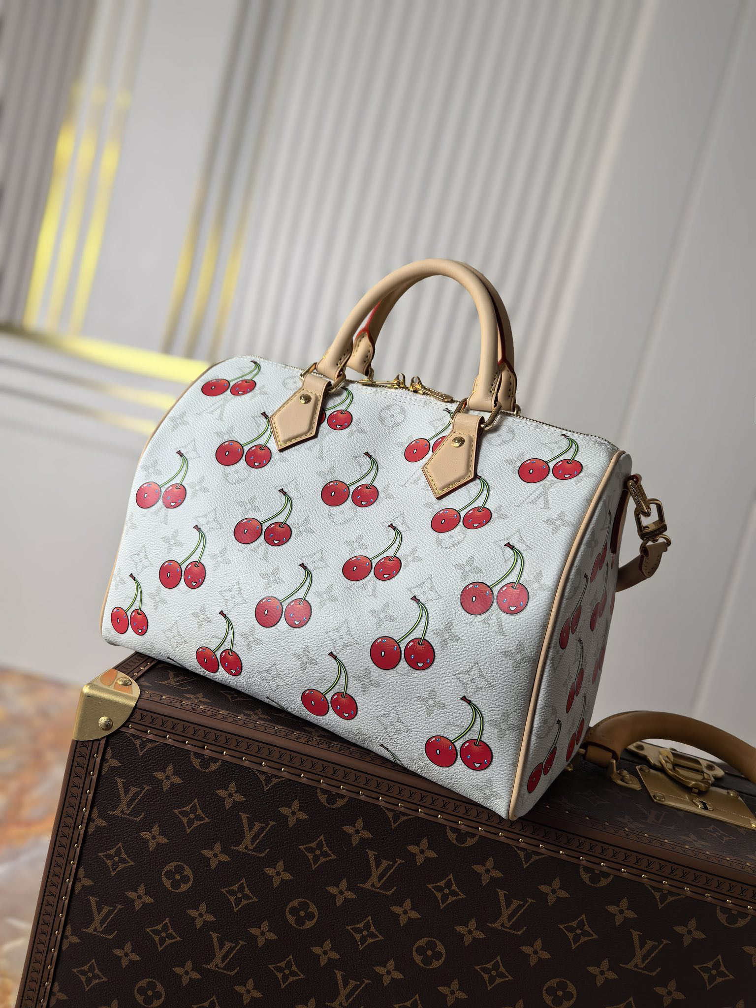Louis Vuitton Speedy Soft 30 Handbag, Louis Vuitton x Takashi Murakami Collection - Image 3