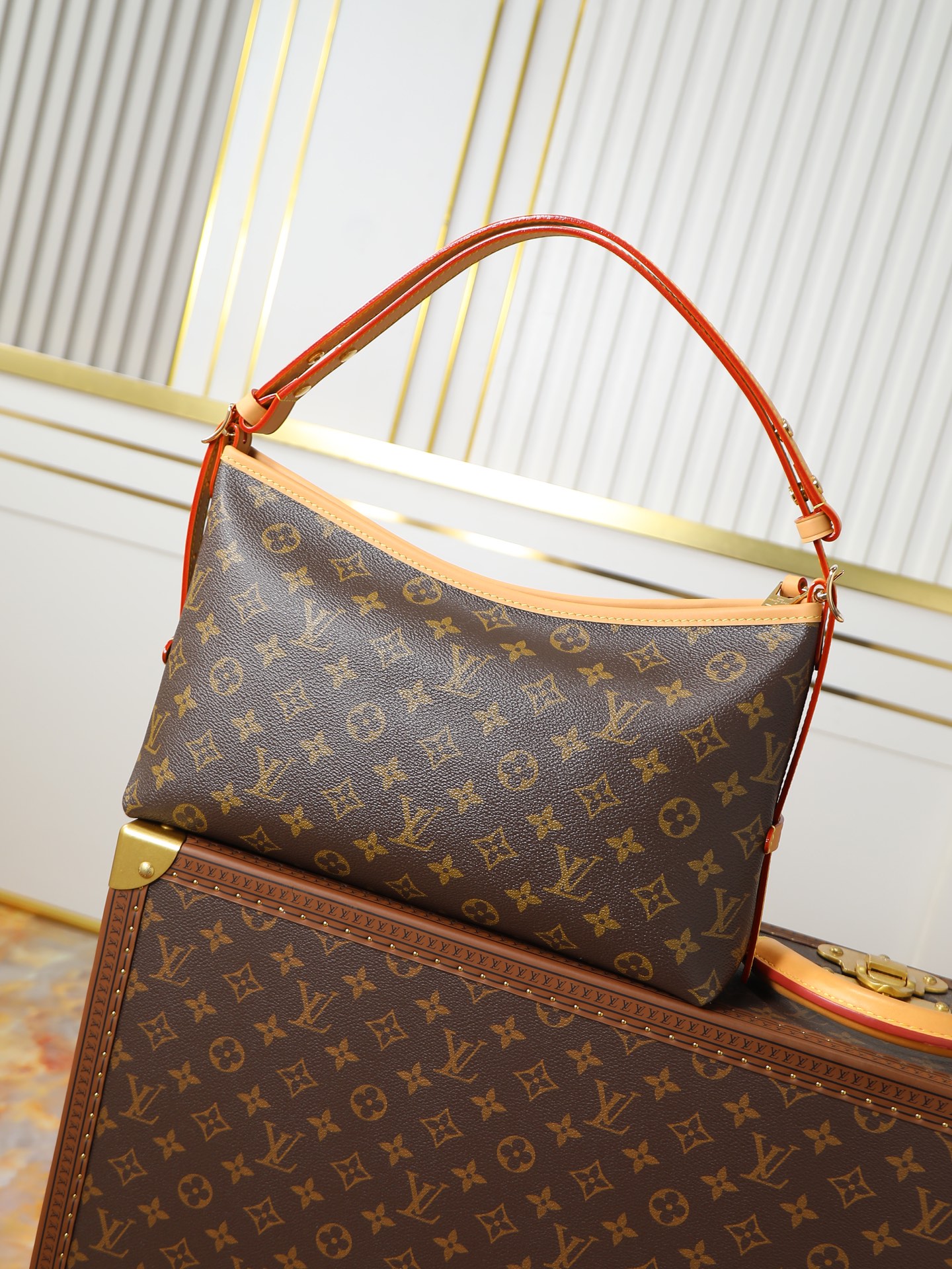 CarryAll EastWest Monogram Canvas and Leather Crossbody Bag - Image 3