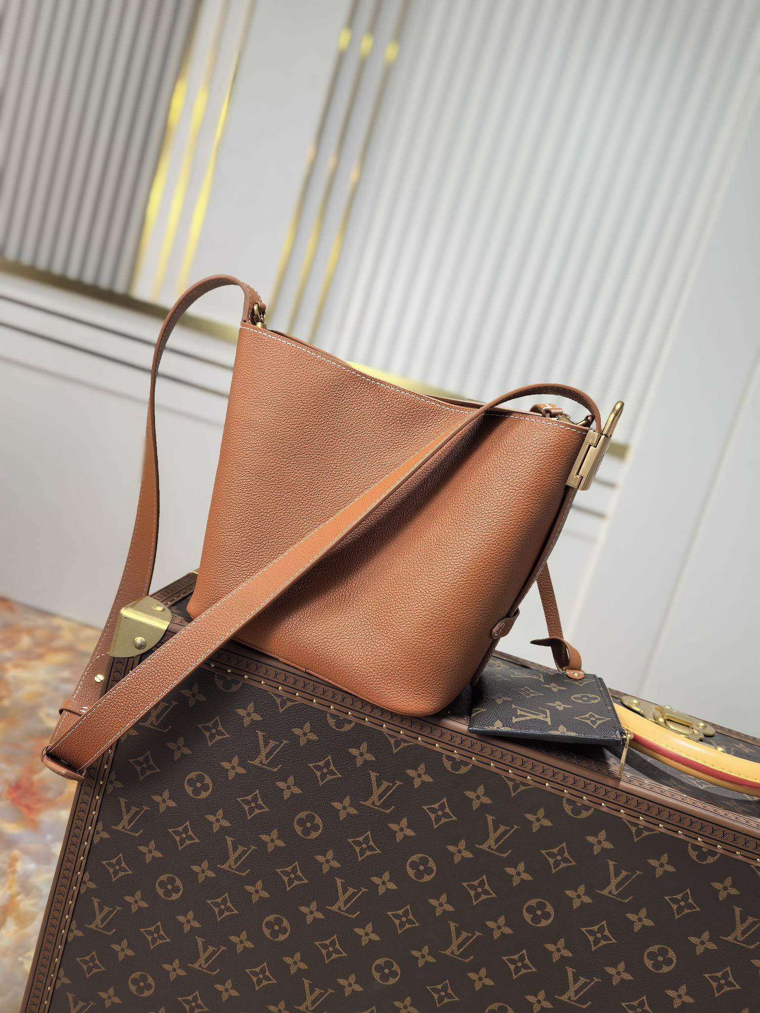 Louis Vuitton Low Key All In BB Brown Bucket Bag - Image 3