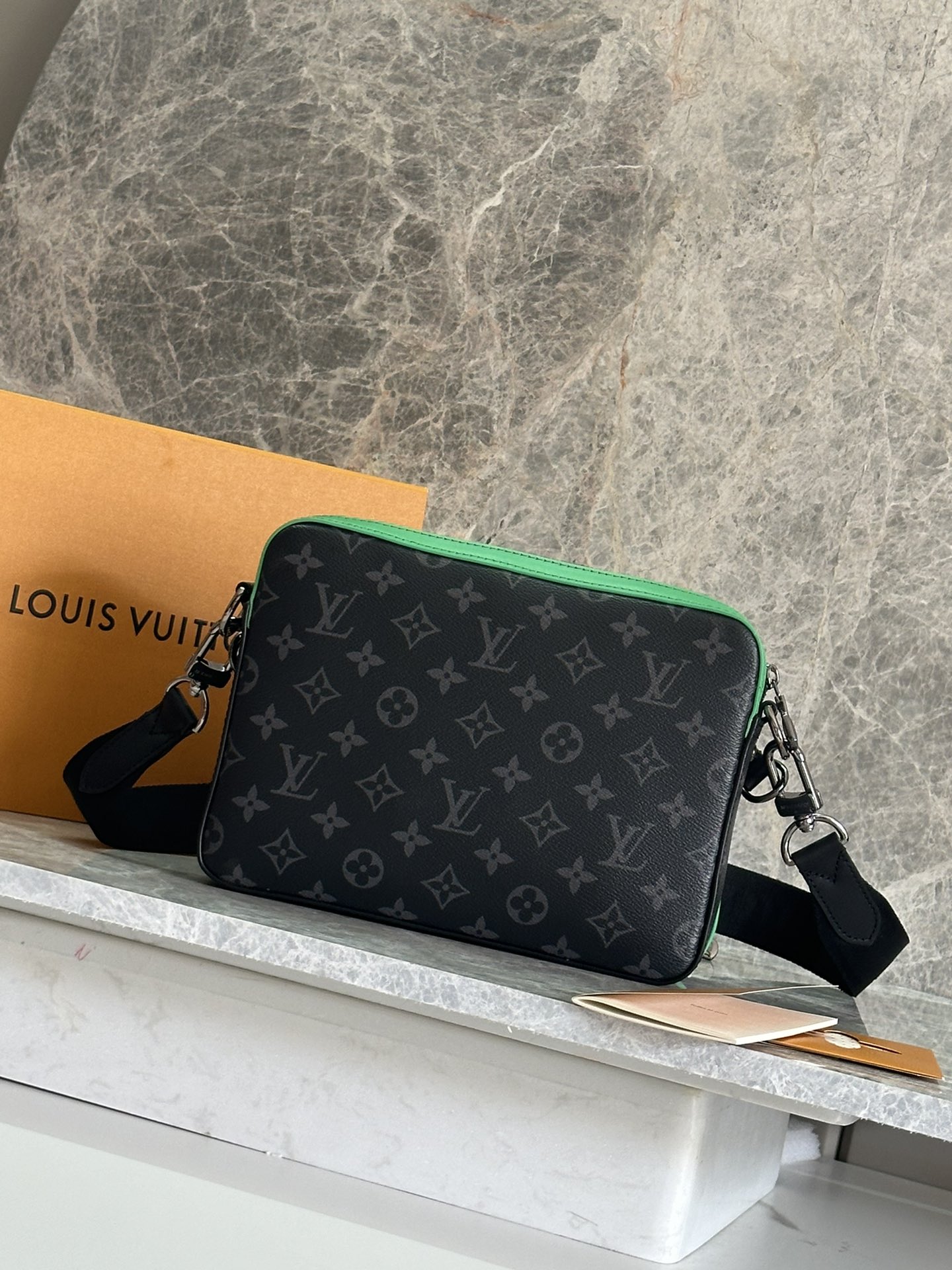 Louis Vuitton Trio Messenger Bag, Monogram Eclipse Reverse Canvas, Green, M26052 - Image 3