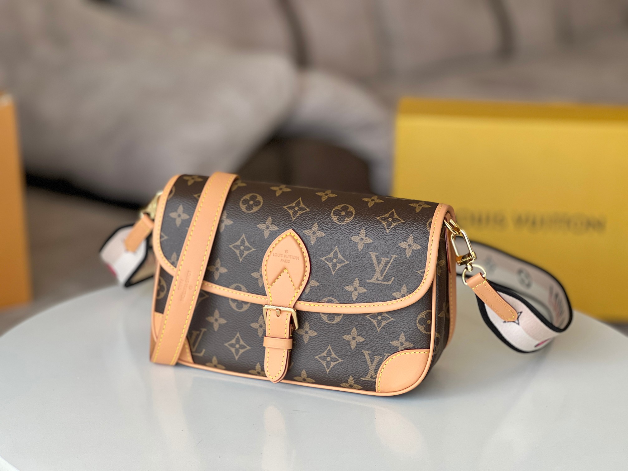 DIANE M45985 Monogram Leather Crossbody Bag - Image 3