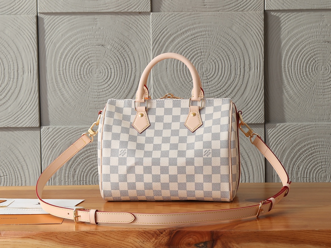 Louis Vuitton Speedy Bandoulière 25 Handbag in Damier Azur Canvas - Image 3
