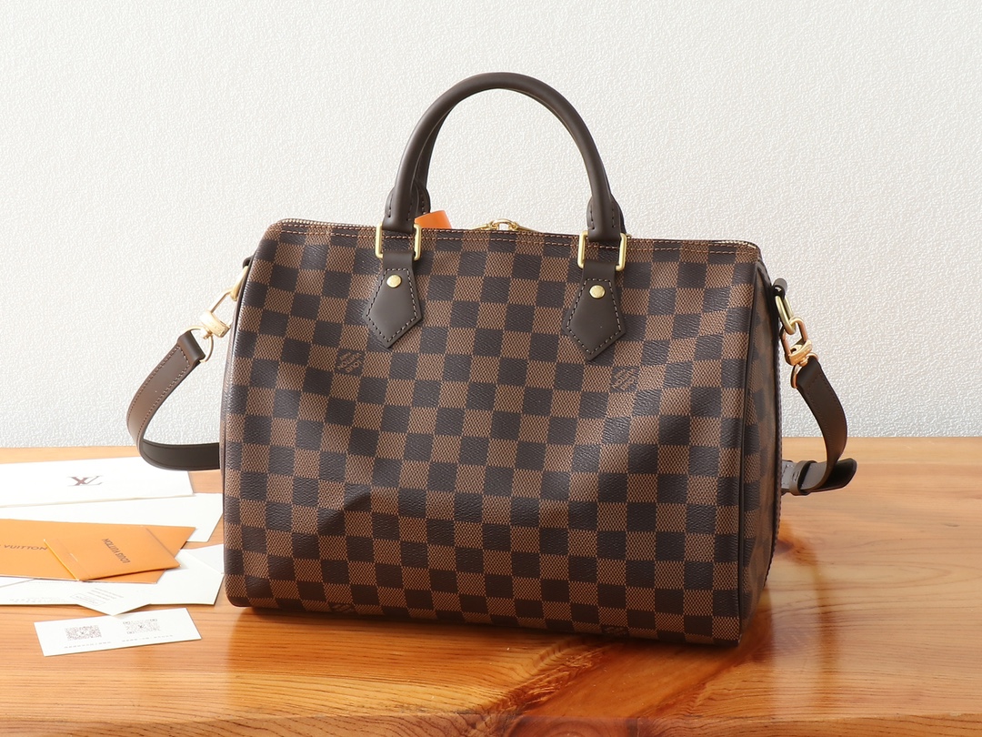 Speedy Bandoulière 30 Handbag in Damier Ebene Canvas - Image 3