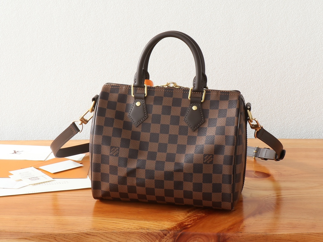 Louis Vuitton Speedy Bandoulière 25 Handbag in Damier Ebene Canvas - Image 3
