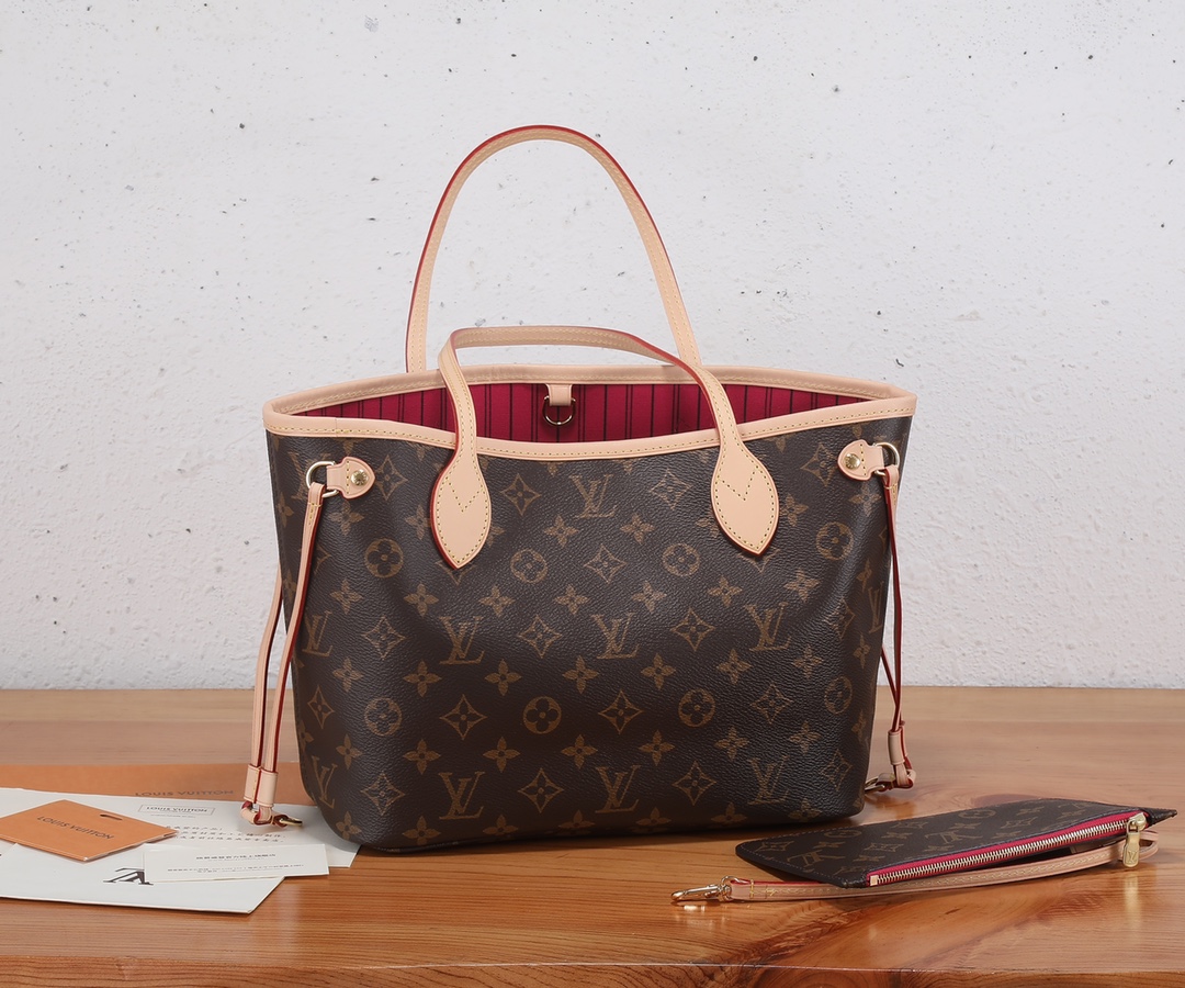 Neverfull Small Tote Bag in Damier Azur Canvas - Image 3