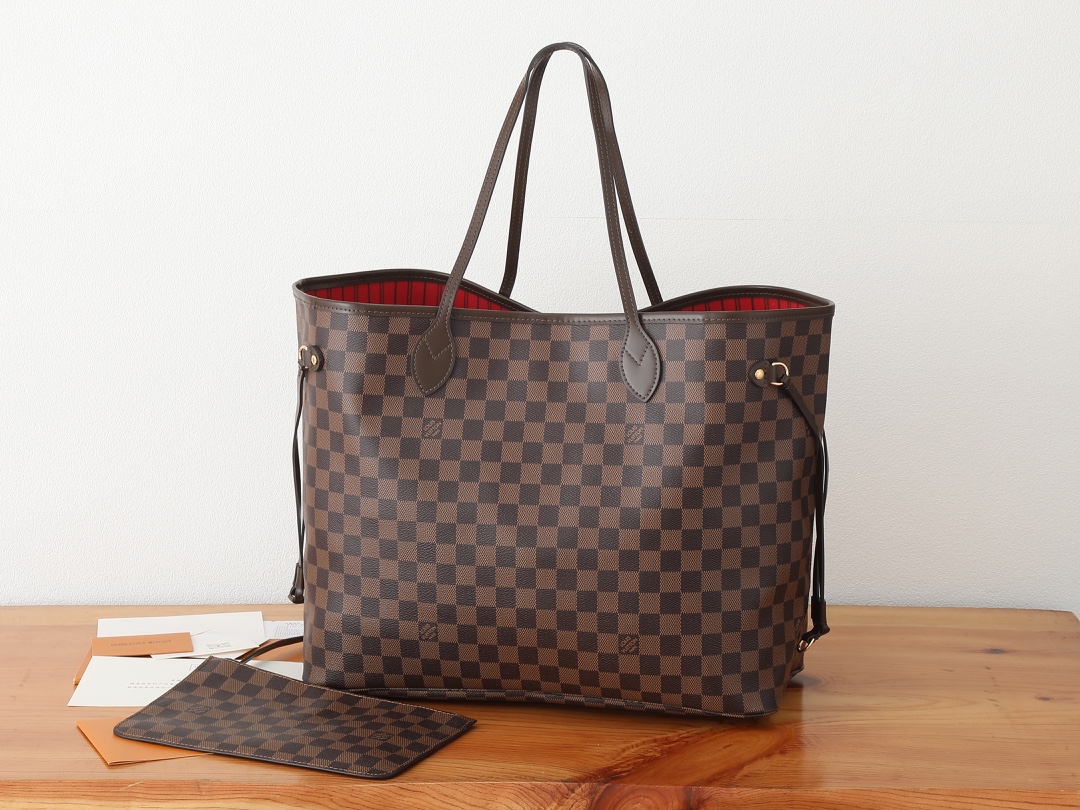 Louis Vuitton Neverfull Large Tote Bag in Damier Ebene Canvas - Image 3