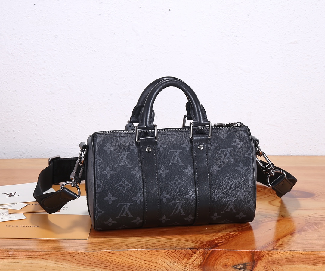 Louis Vuitton Keepall 25 Handbag in Monogram Eclipse Reverse Canvas - Image 3