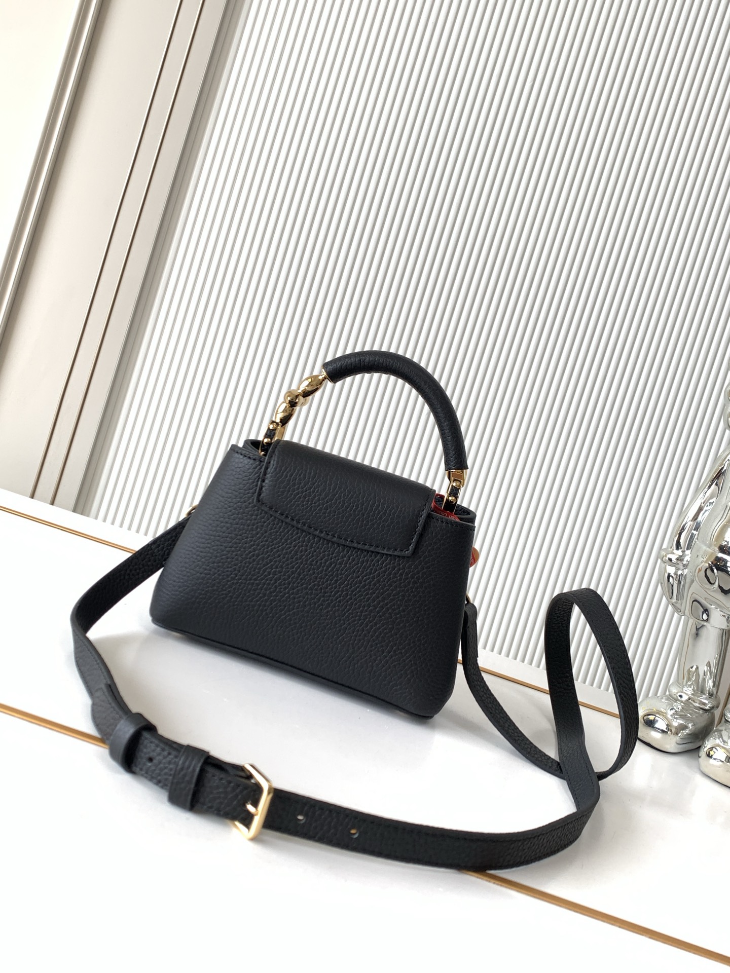 Louis Vuitton Capucines Mini Handbag in Black Taurillon Leather - Image 3