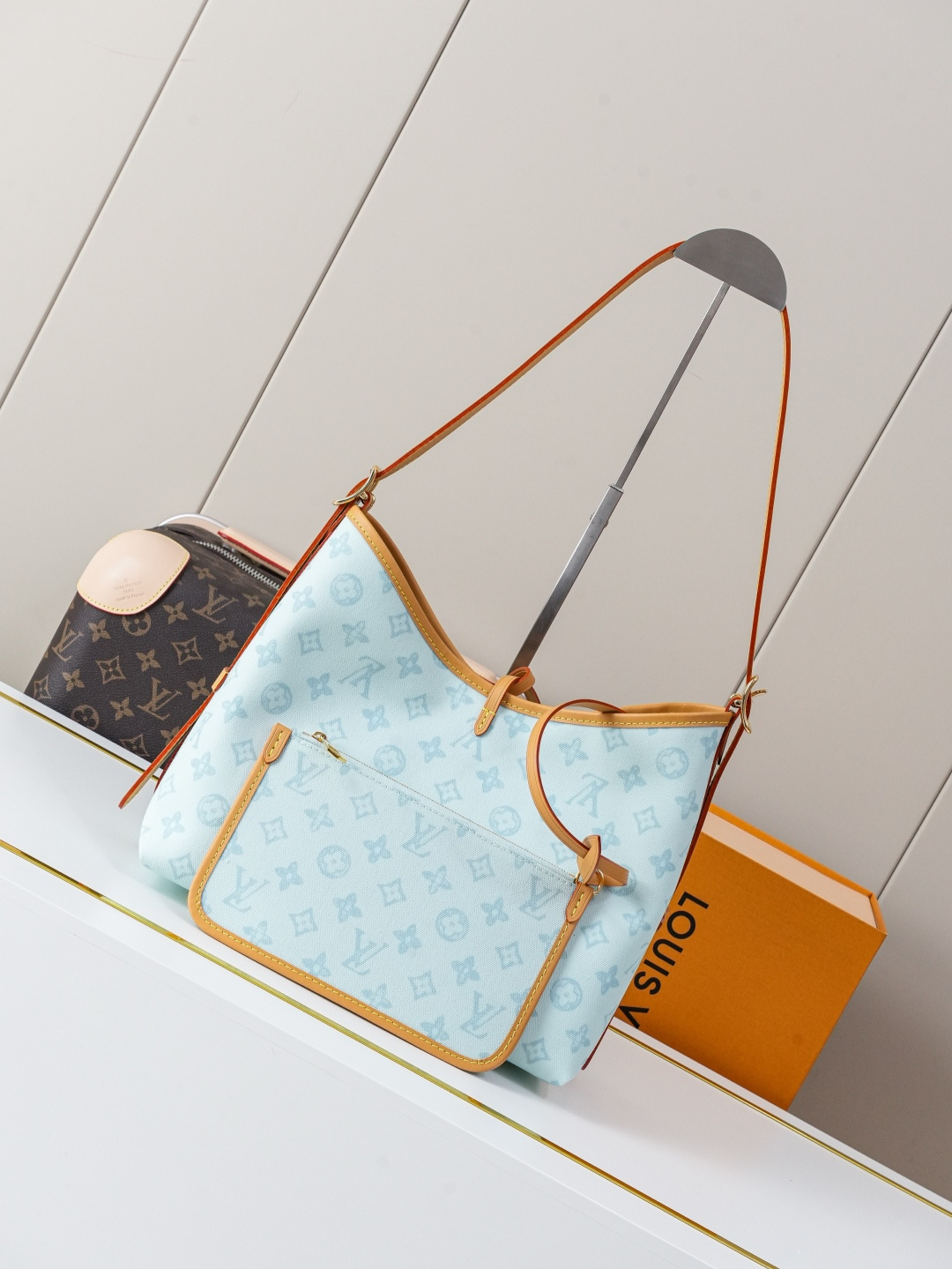 Louis Vuitton Carryall Small Handbag in Monogram Origine Bleu Courrier Canvas - Image 3