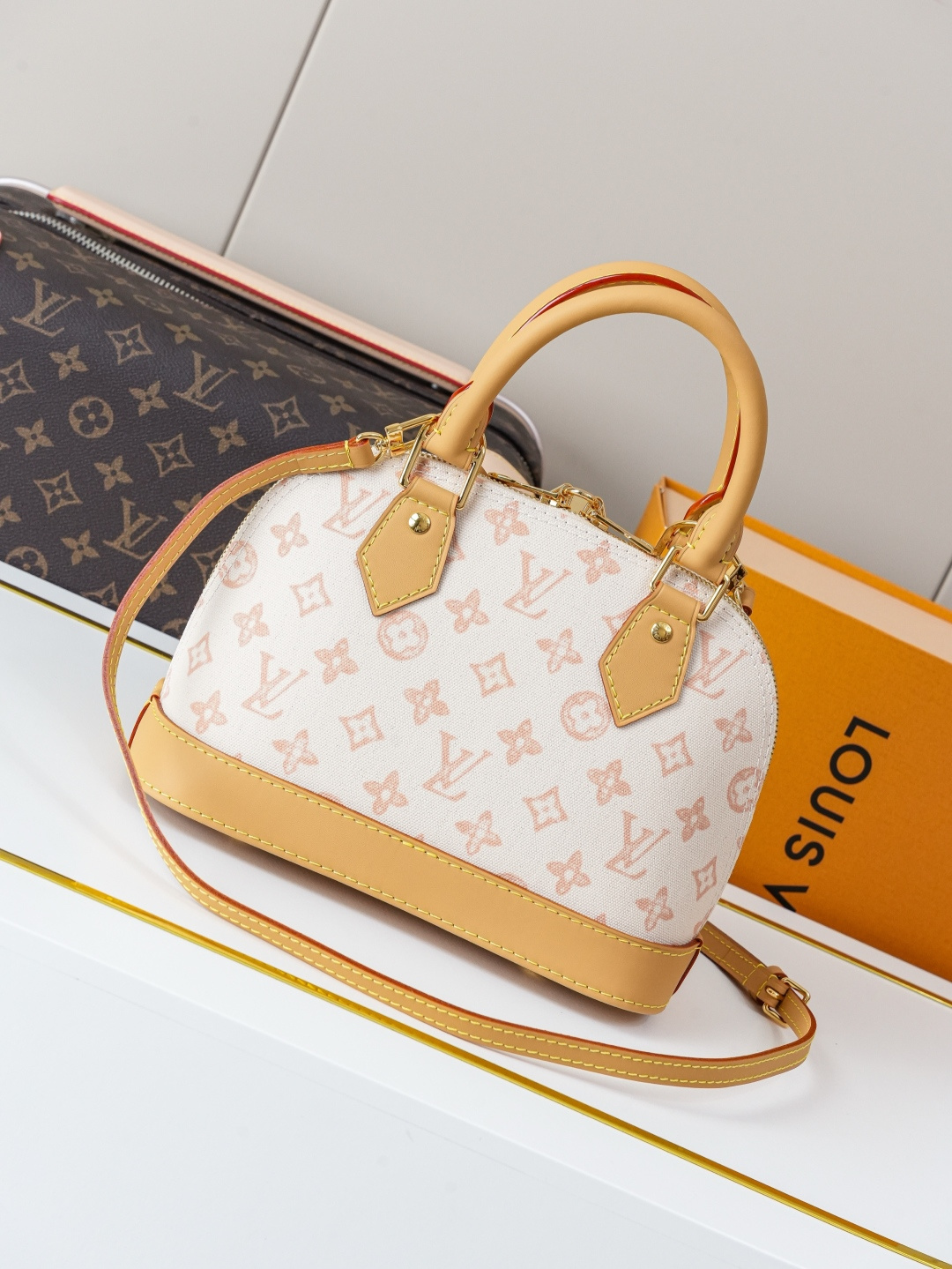 Louis Vuitton Alma BB Monogram Canvas Handbag M27525 Light Yellow - Image 3