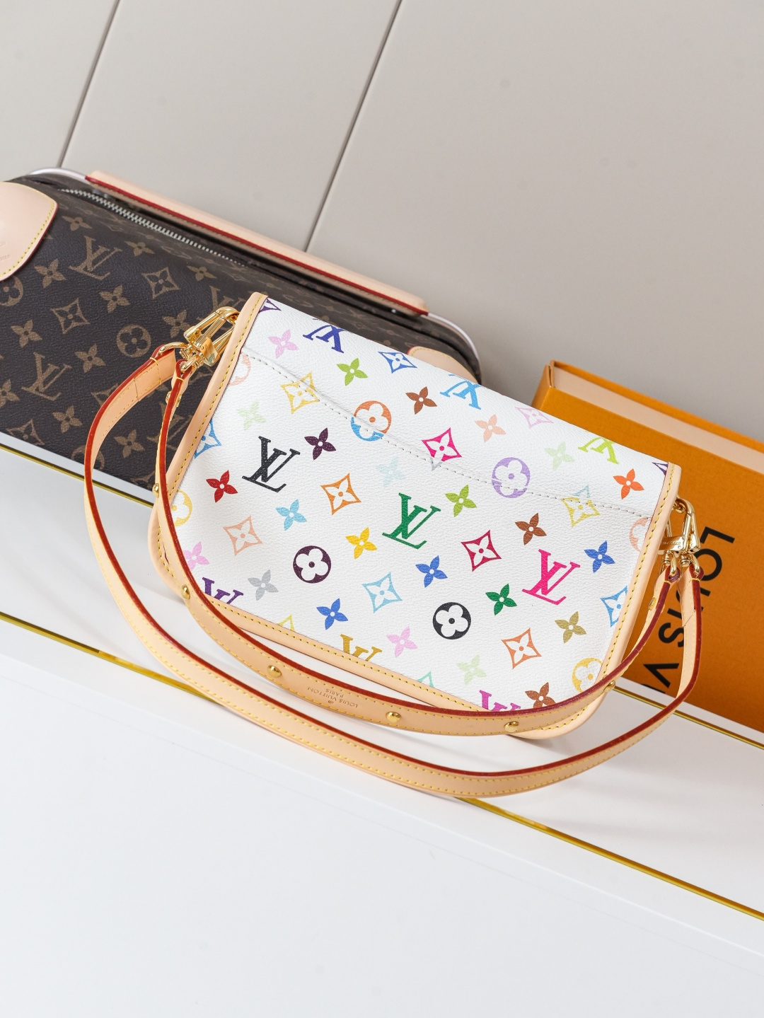 Louis Vuitton Diane Small Handbag in Multicolor Monogram Canvas - Image 3