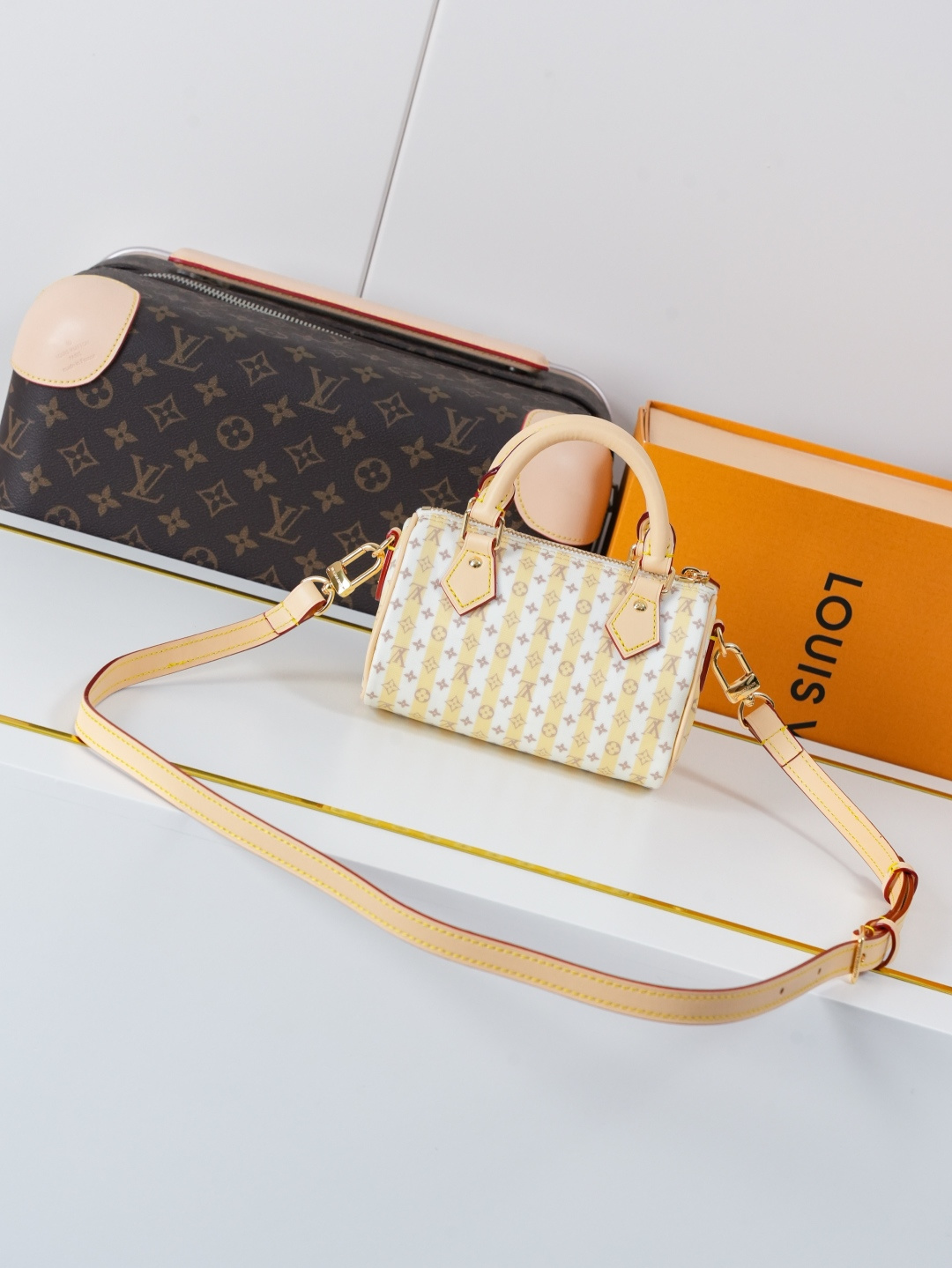 Louis Vuitton Nano Speedy Stamp Series Handbag - Image 3