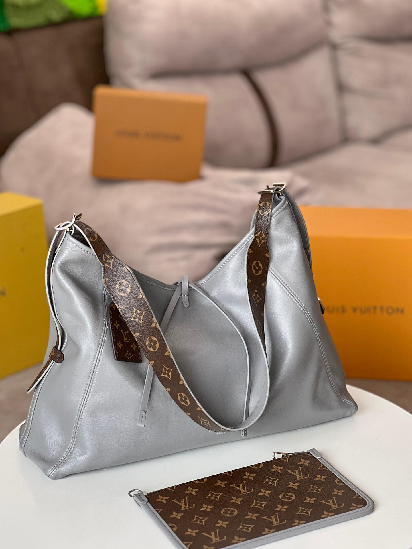 Medium Carryall Bag in Soft Lambskin Leather - Image 3