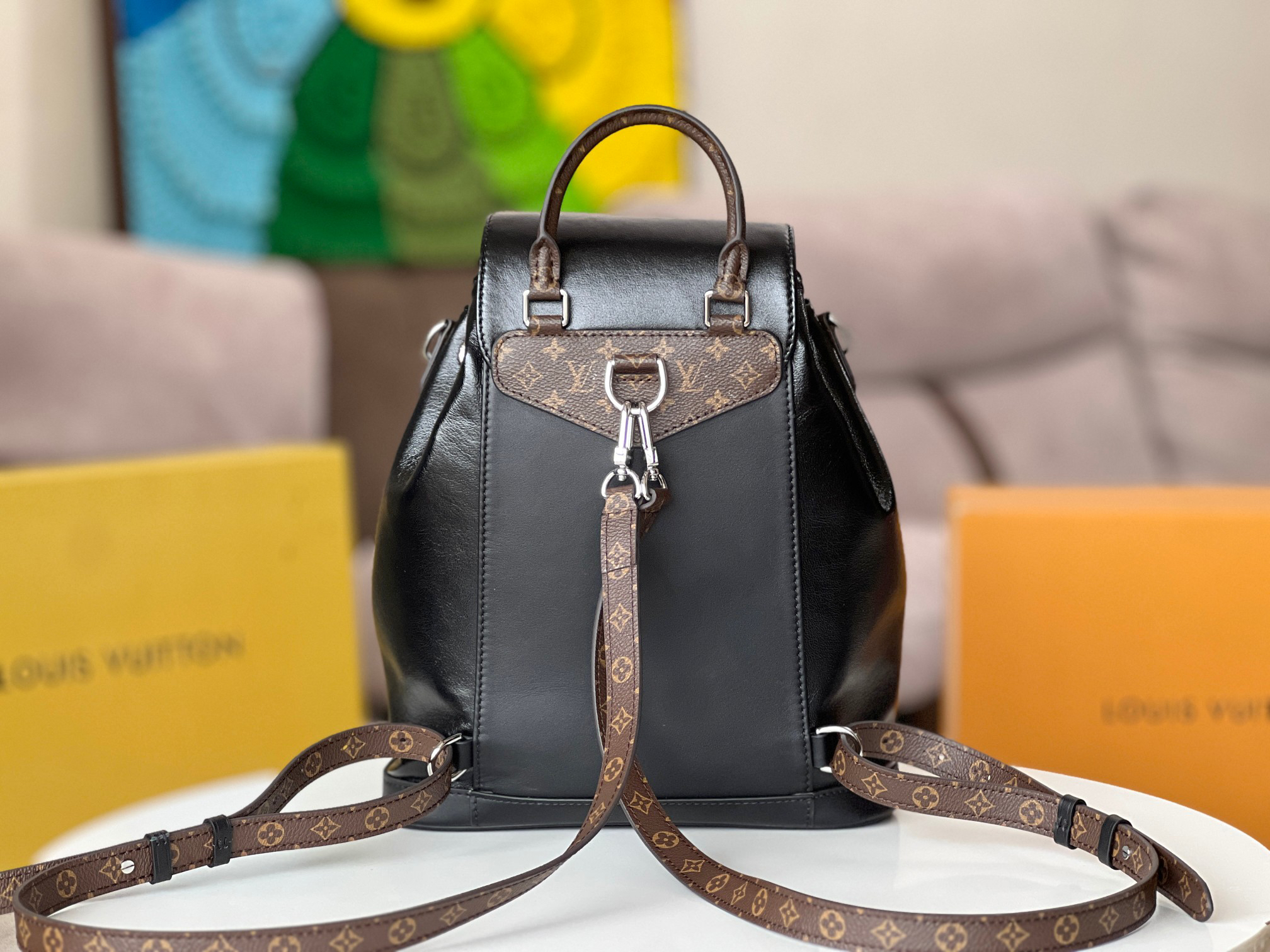 Louis Vuitton Montsouris Small Leather Backpack - Image 3
