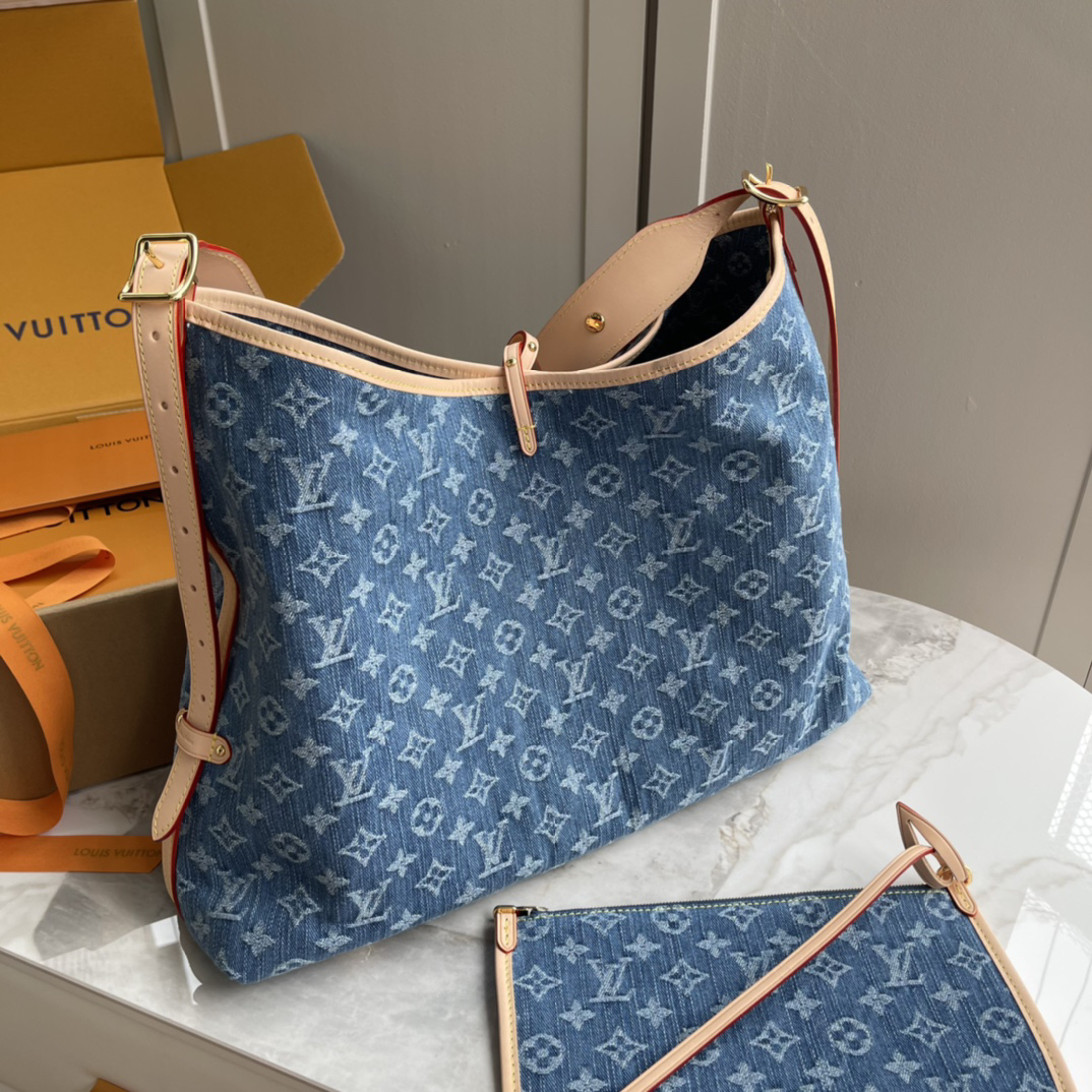 Louis Vuitton CarryAll Medium Denim Tote Bag - Image 3