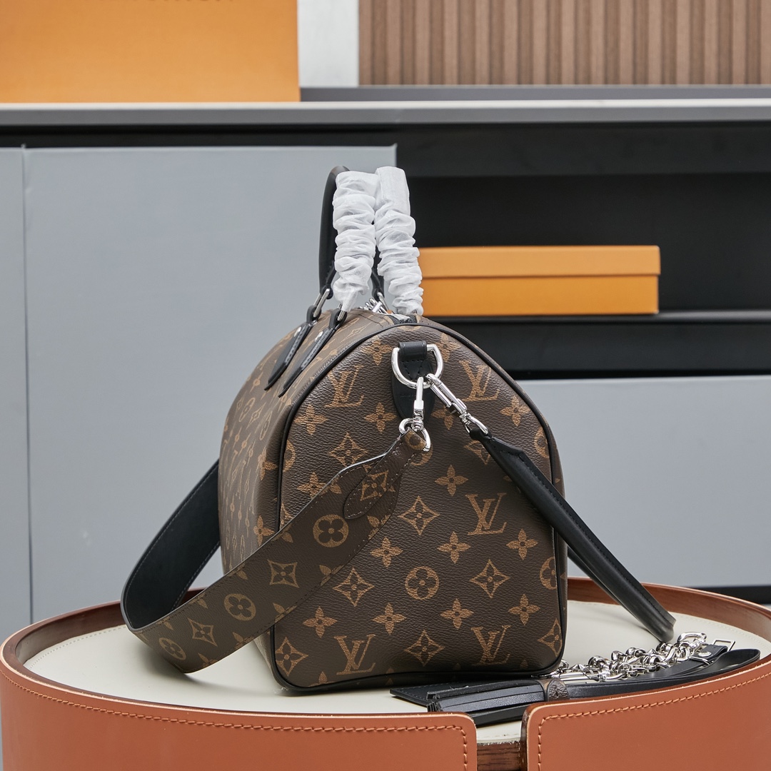Speedy Soft 30 Dark Monogram Handbag - Image 3