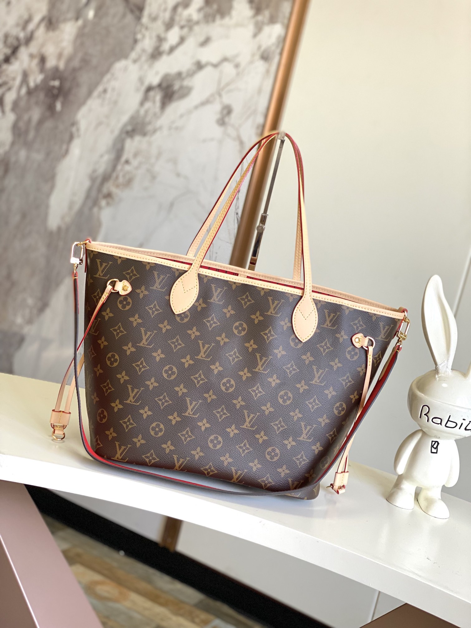 Louis Vuitton Neverfull MM Tote Bag in Damier Azur Canvas - Image 3