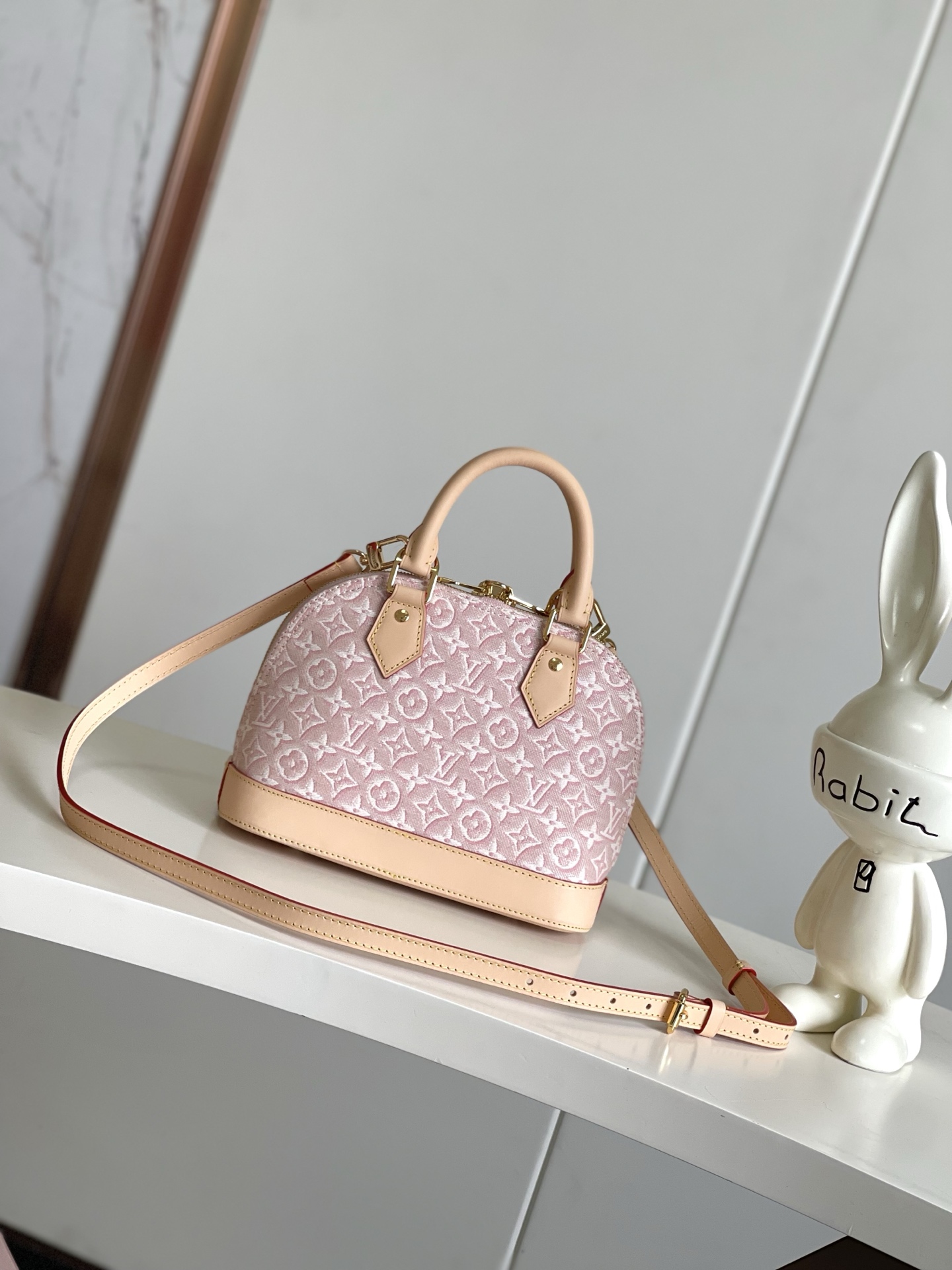 Louis Vuitton Alma BB Pink Embossed Monogram Handbag - Image 3
