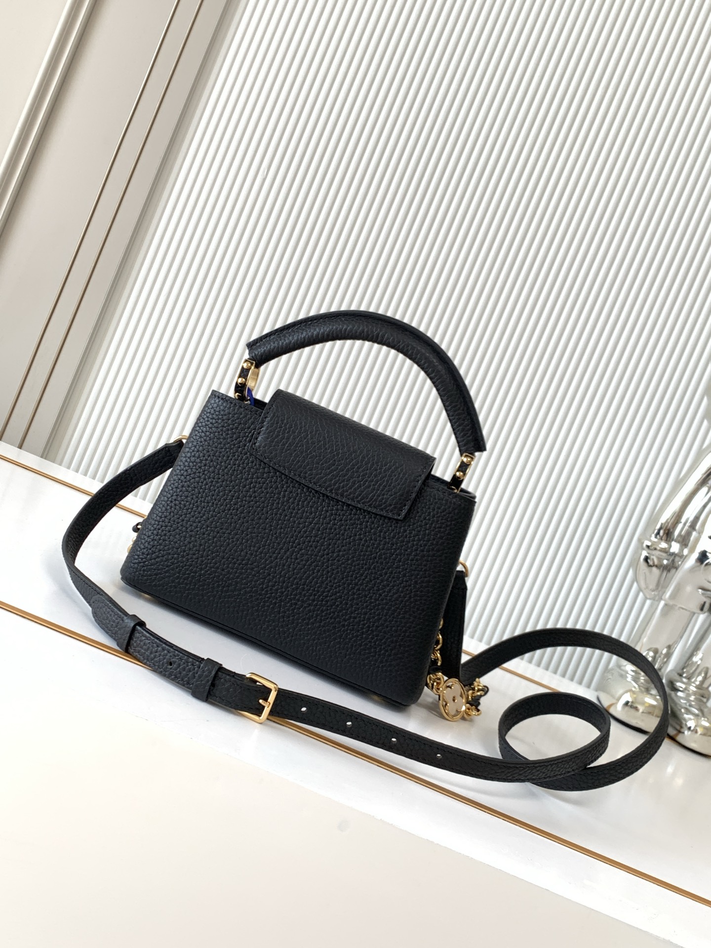 Louis Vuitton Capucines Mini Handbag in Black Taurillon Leather - Image 3