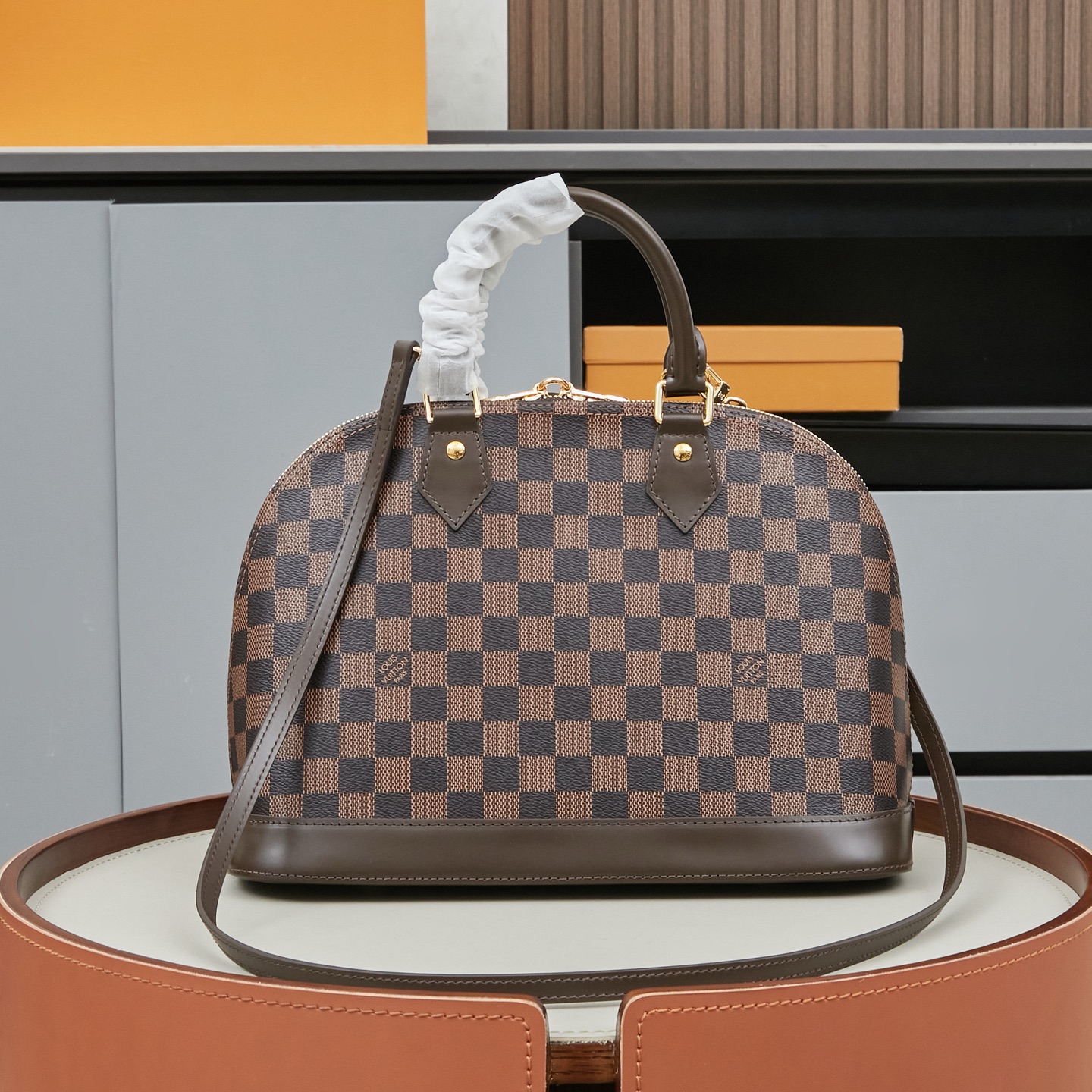 Louis Vuitton Alma Handbag M53151, Monogram Canvas, Brown - Image 3