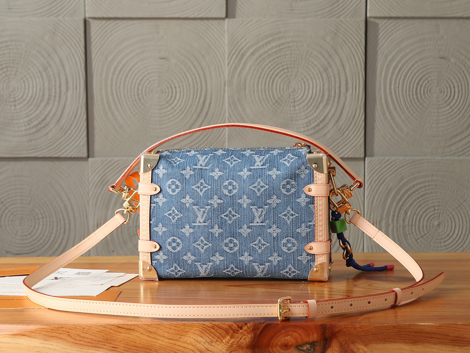 Louis Vuitton Side Trunk Medium Denim Crossbody Bag - Image 3