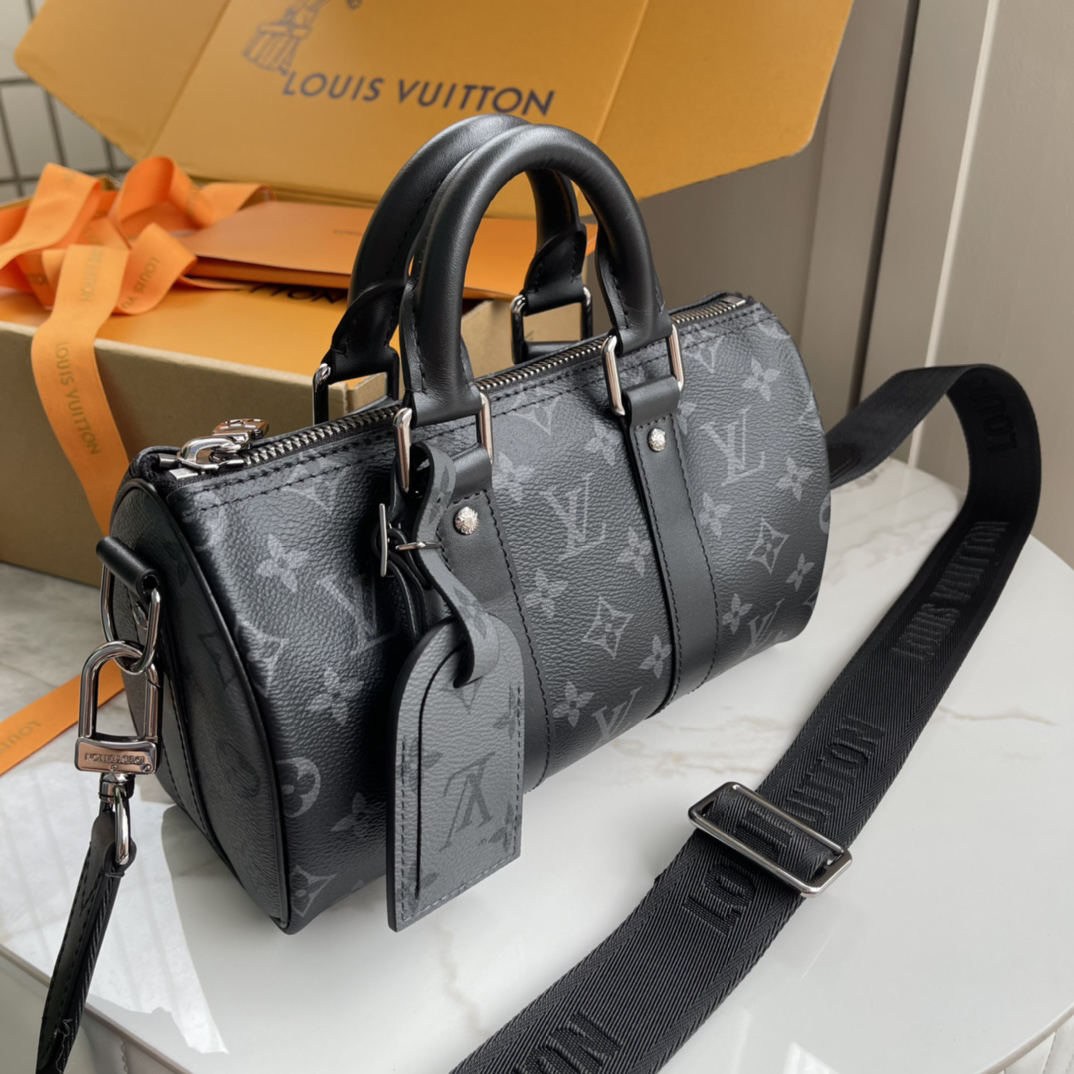 Louis Vuitton Keepall 25 Monogram Eclipse Reverse Crossbody Bag - Image 3