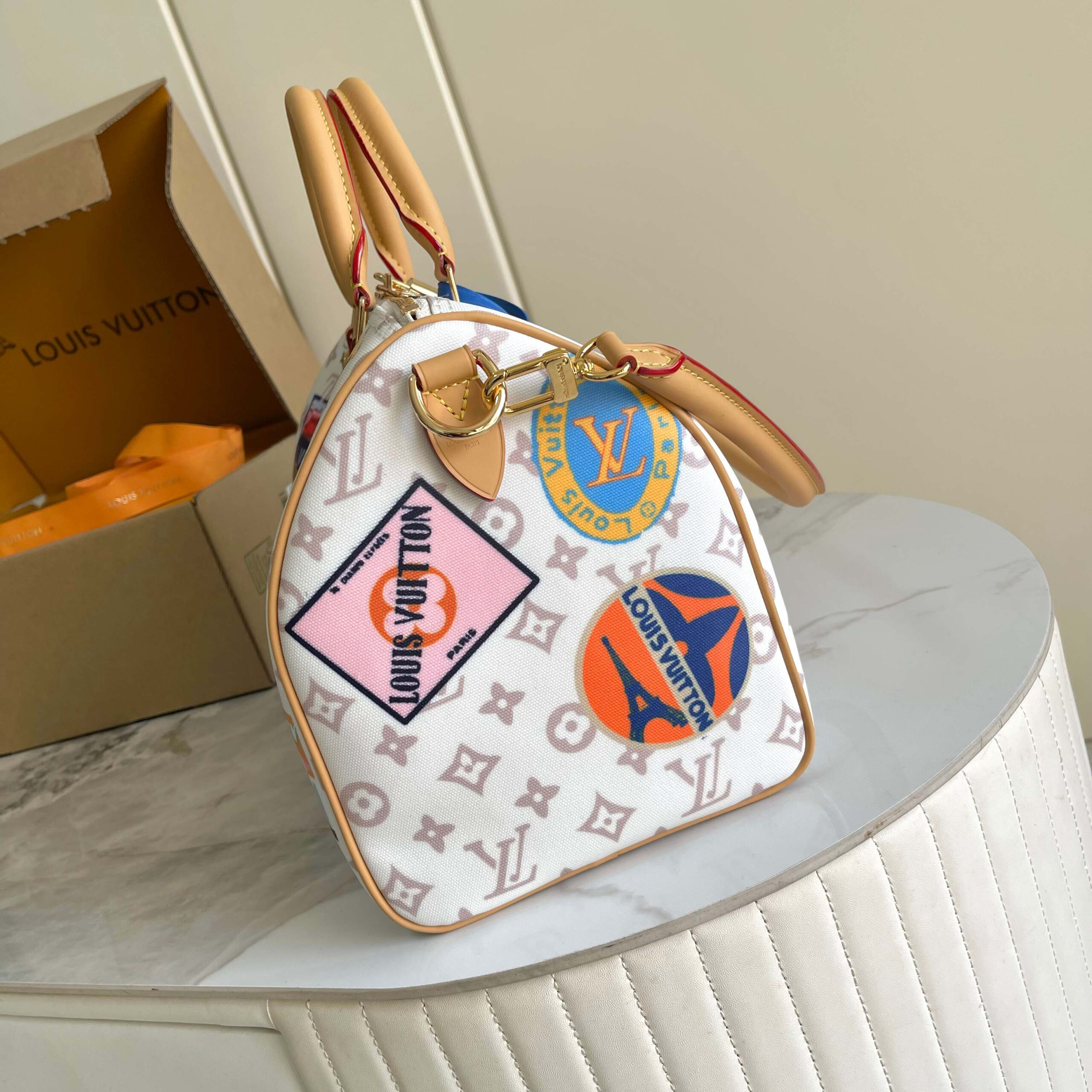 Louis Vuitton Speedy Soft 30 Handbag in Monogram Dune - Image 3