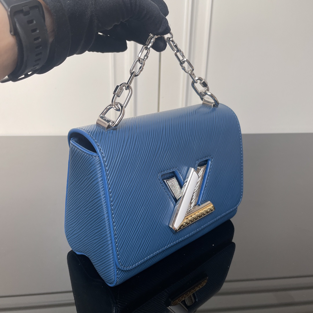 Louis Vuitton Twist PM Blue Leather Crossbody Bag - Image 3