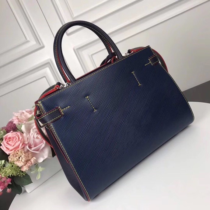 Louis Vuitton Twist Tote Blue Leather Bag M54810 - Image 3