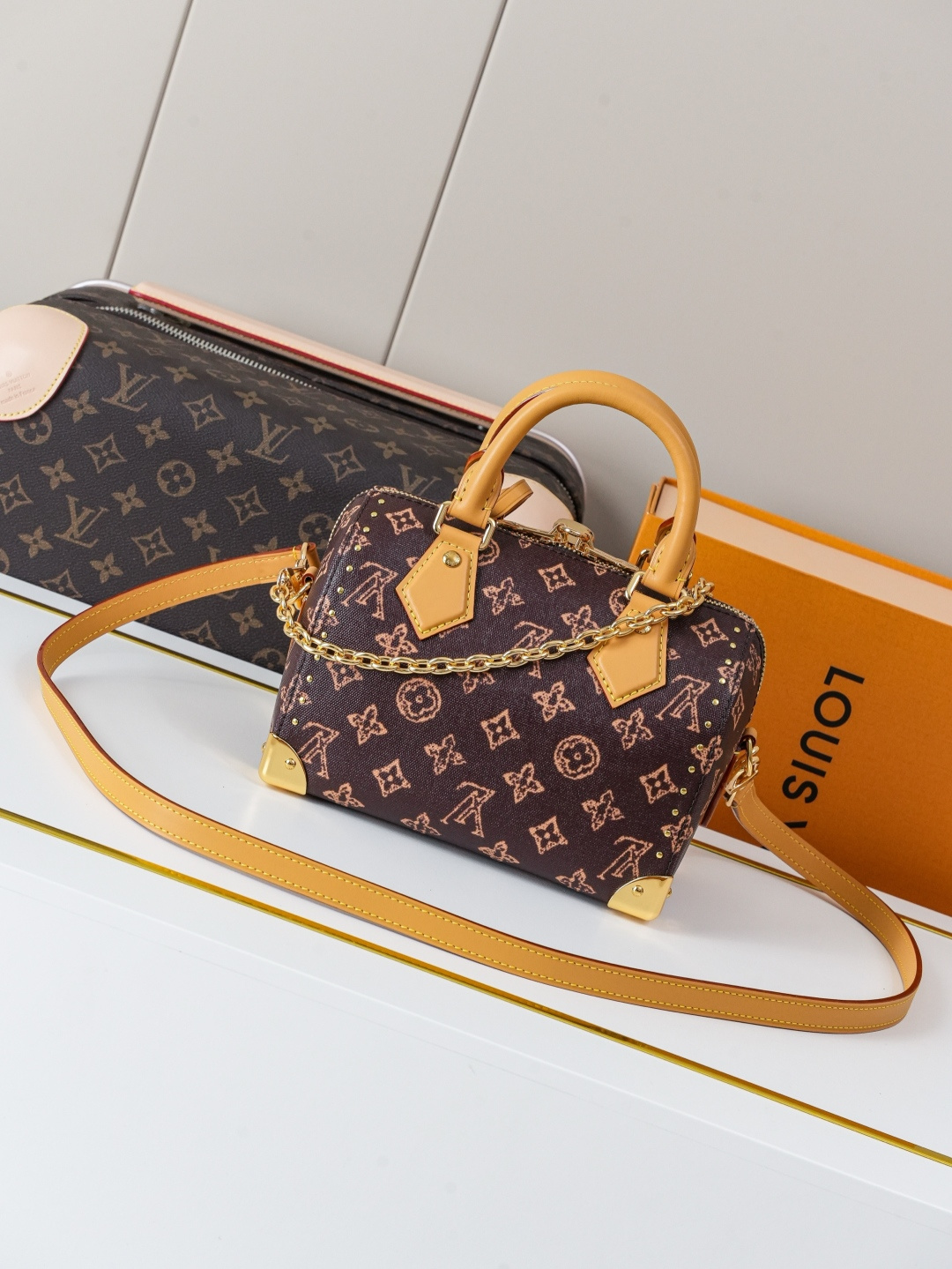 Louis Vuitton Speedy Trunk 20 Monogram Origine Handbag - Image 3