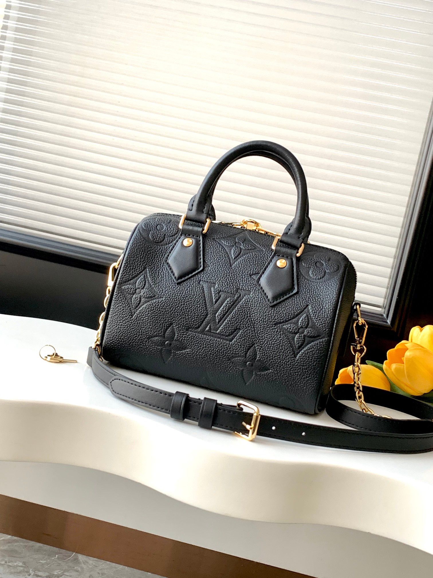 Louis Vuitton Speedy Bandoulière 20 Monogram Empreinte Leather Crossbody Bag - Image 3