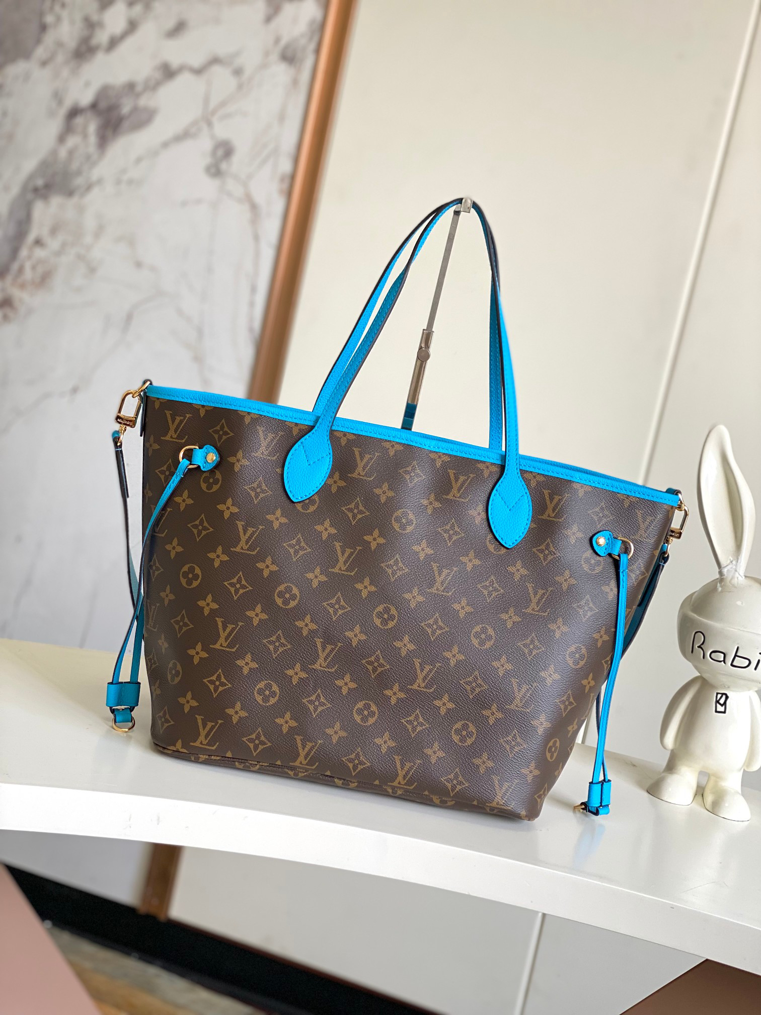 Louis Vuitton Neverfull MM Damier Azur Tote Bag - Image 3