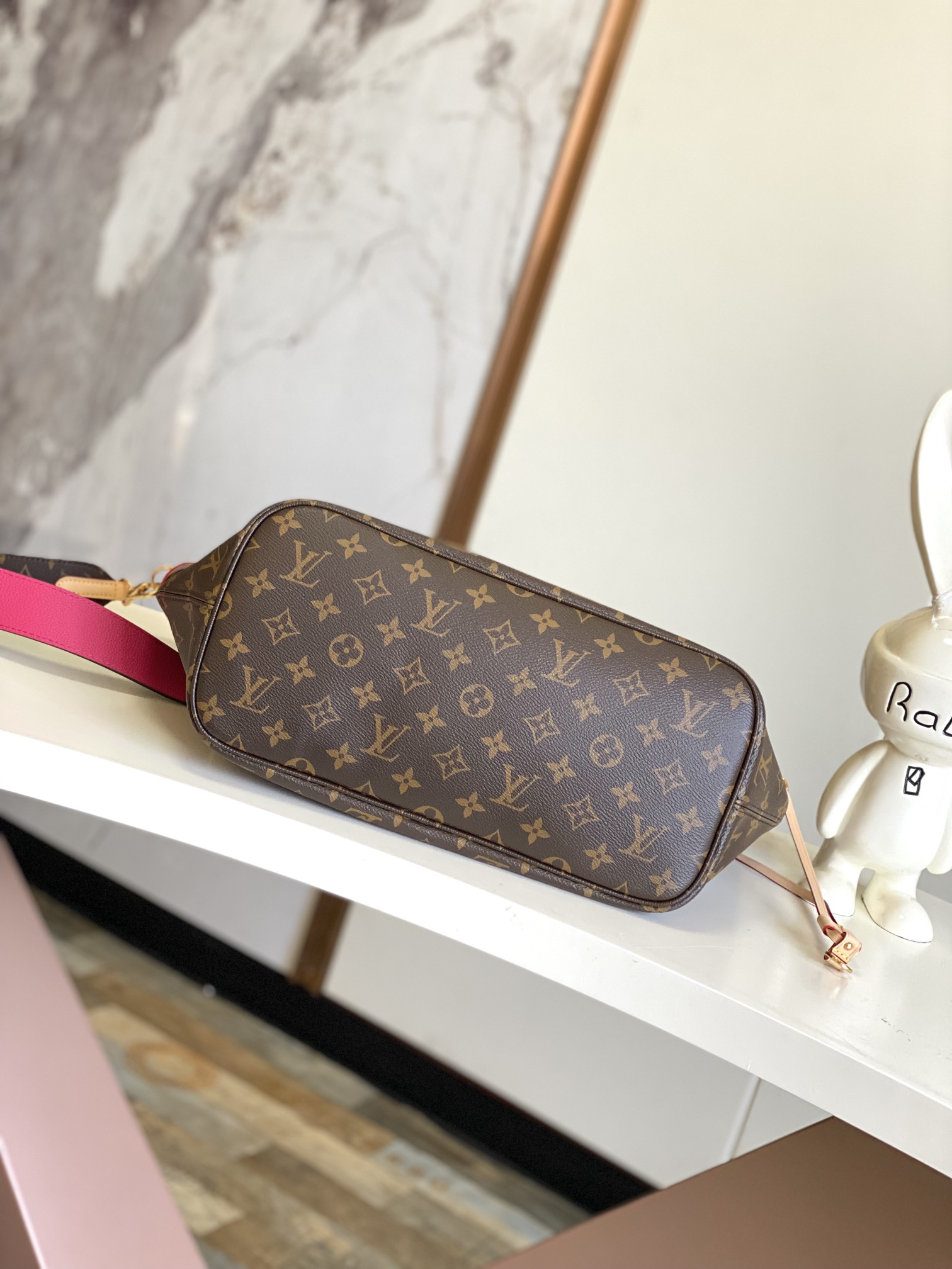 Louis Vuitton Neverfull MM Damier Azur Canvas Tote Bag - Image 3