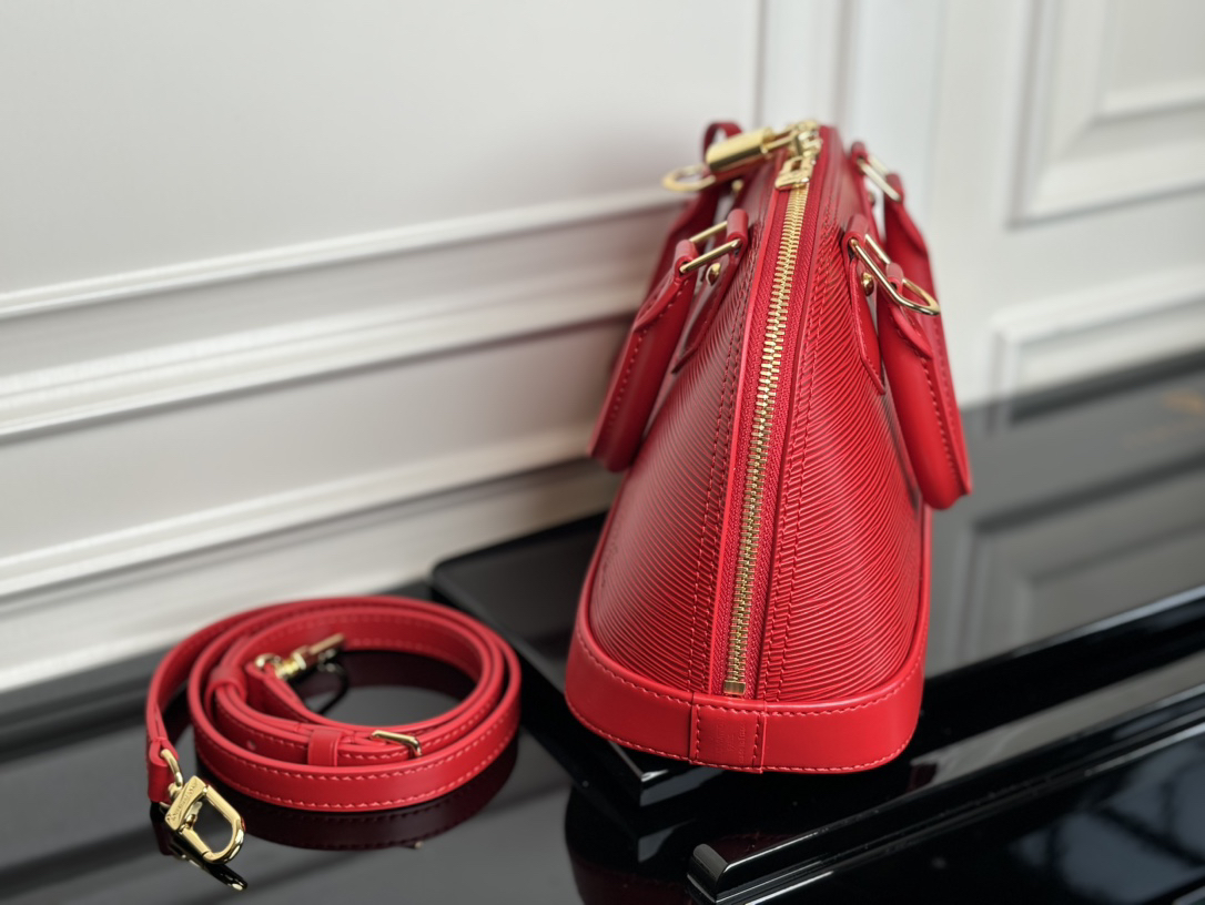 Louis Vuitton Alma BB Epi Leather Handbag - Red - Image 3