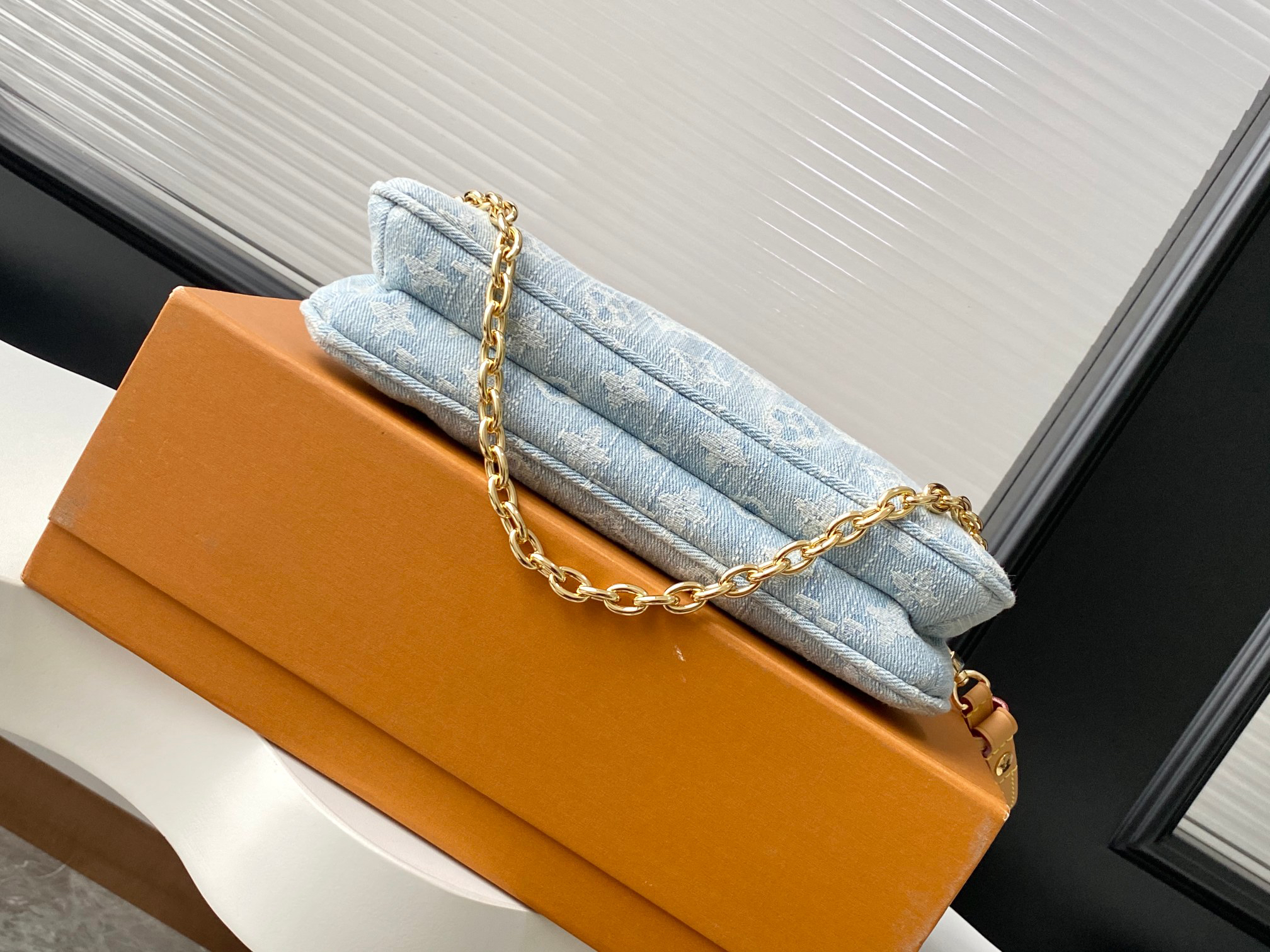Louis Vuitton Liv Pochette Monogram Denim Crossbody Bag - Image 3
